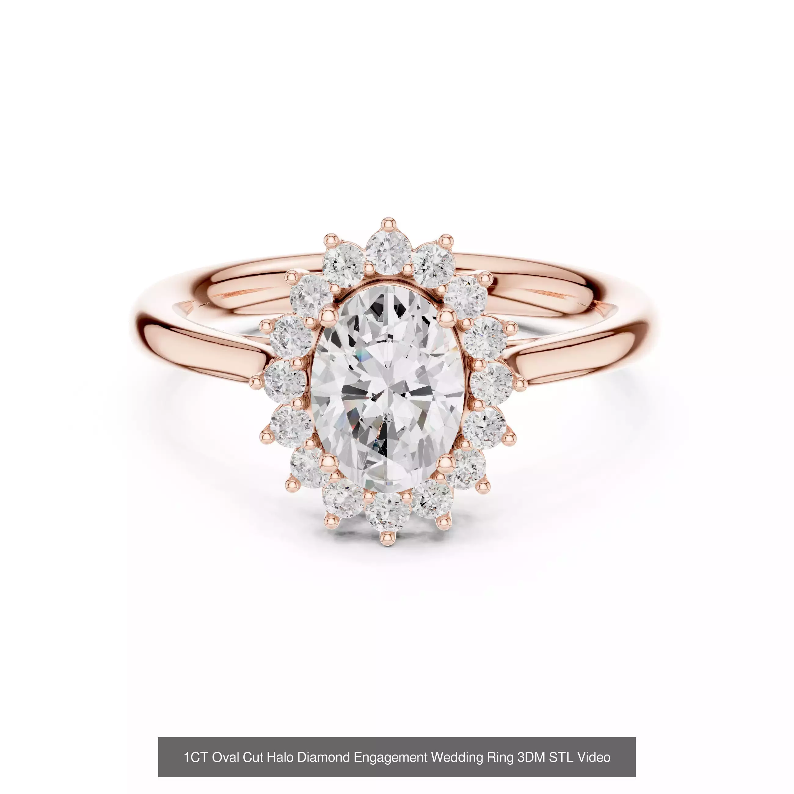 293 Halo Diamond Rings 3DM STL OBJ FBX 3 Color Render Video 3D Model Collection_111