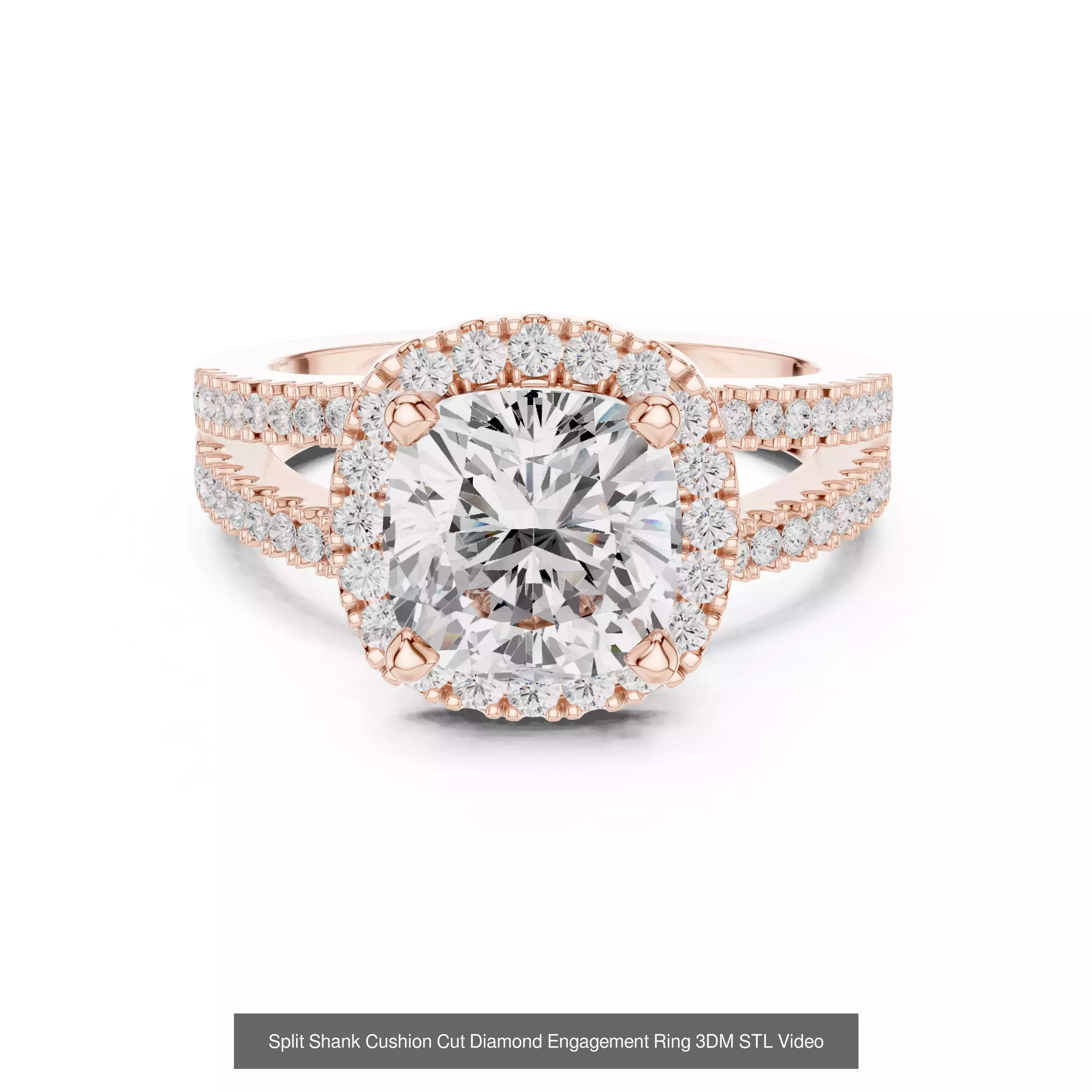 293 Halo Diamond Rings 3DM STL OBJ FBX 3 Color Render Video 3D Model Collection_97
