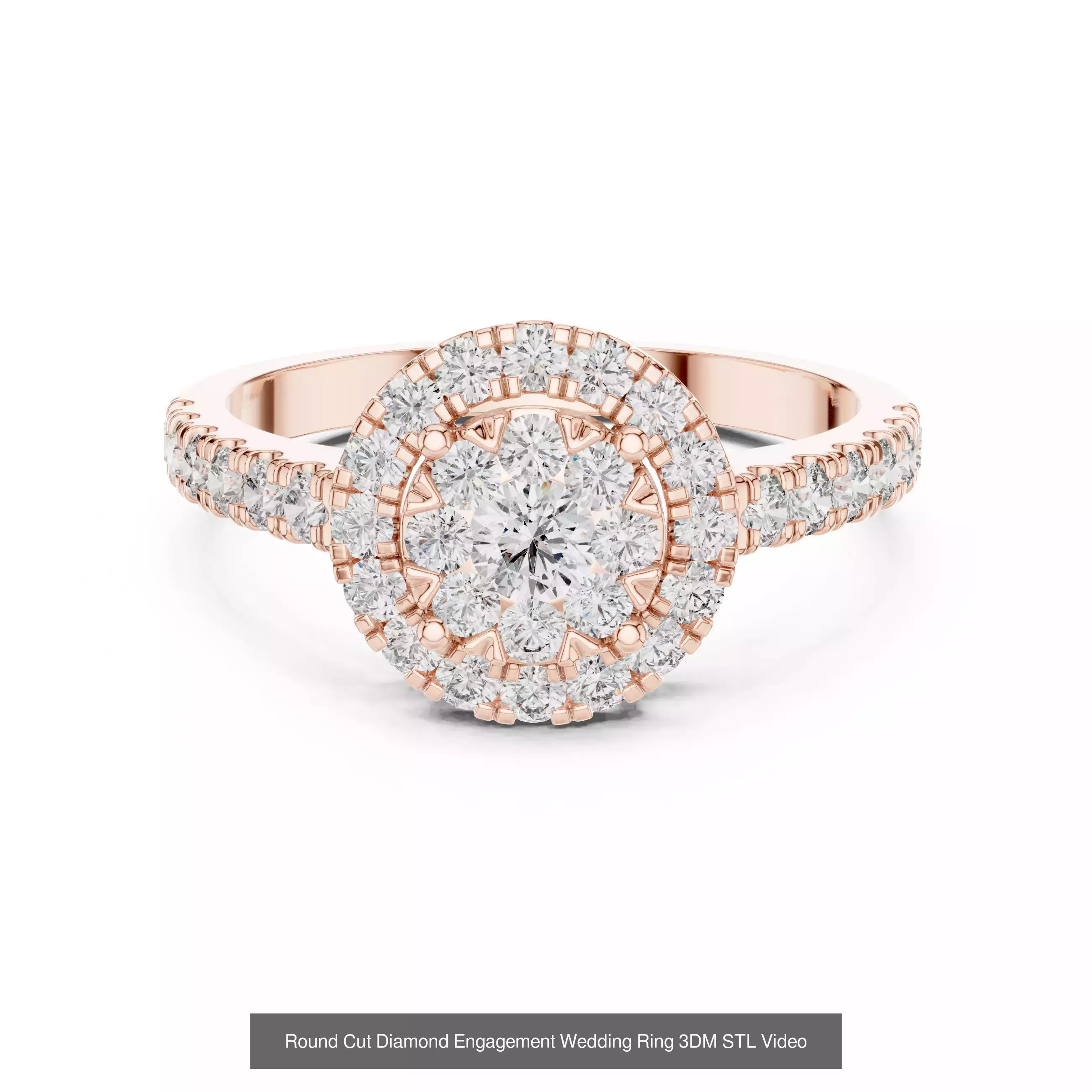 293 Halo Diamond Rings 3DM STL OBJ FBX 3 Color Render Video 3D Model Collection_167