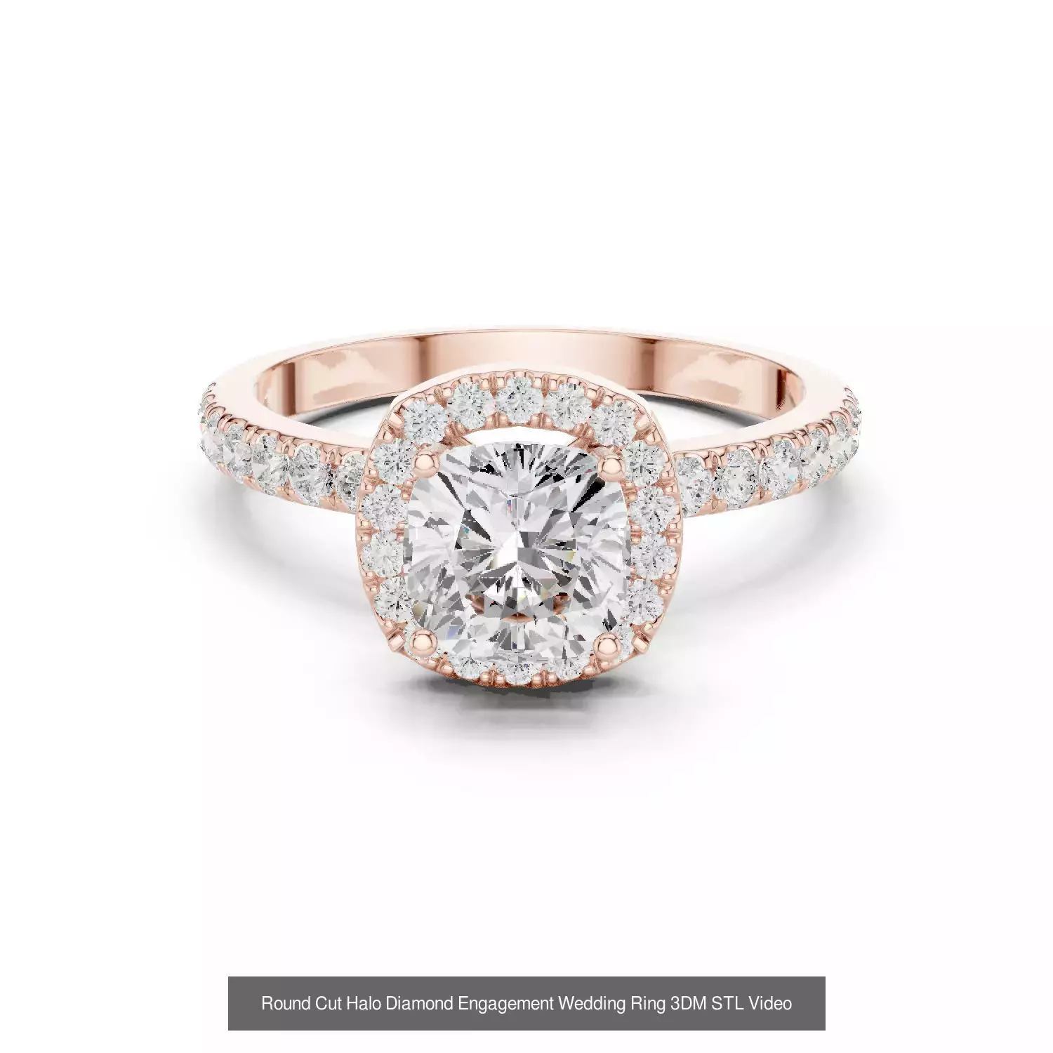 293 Halo Diamond Rings 3DM STL OBJ FBX 3 Color Render Video 3D Model Collection_55