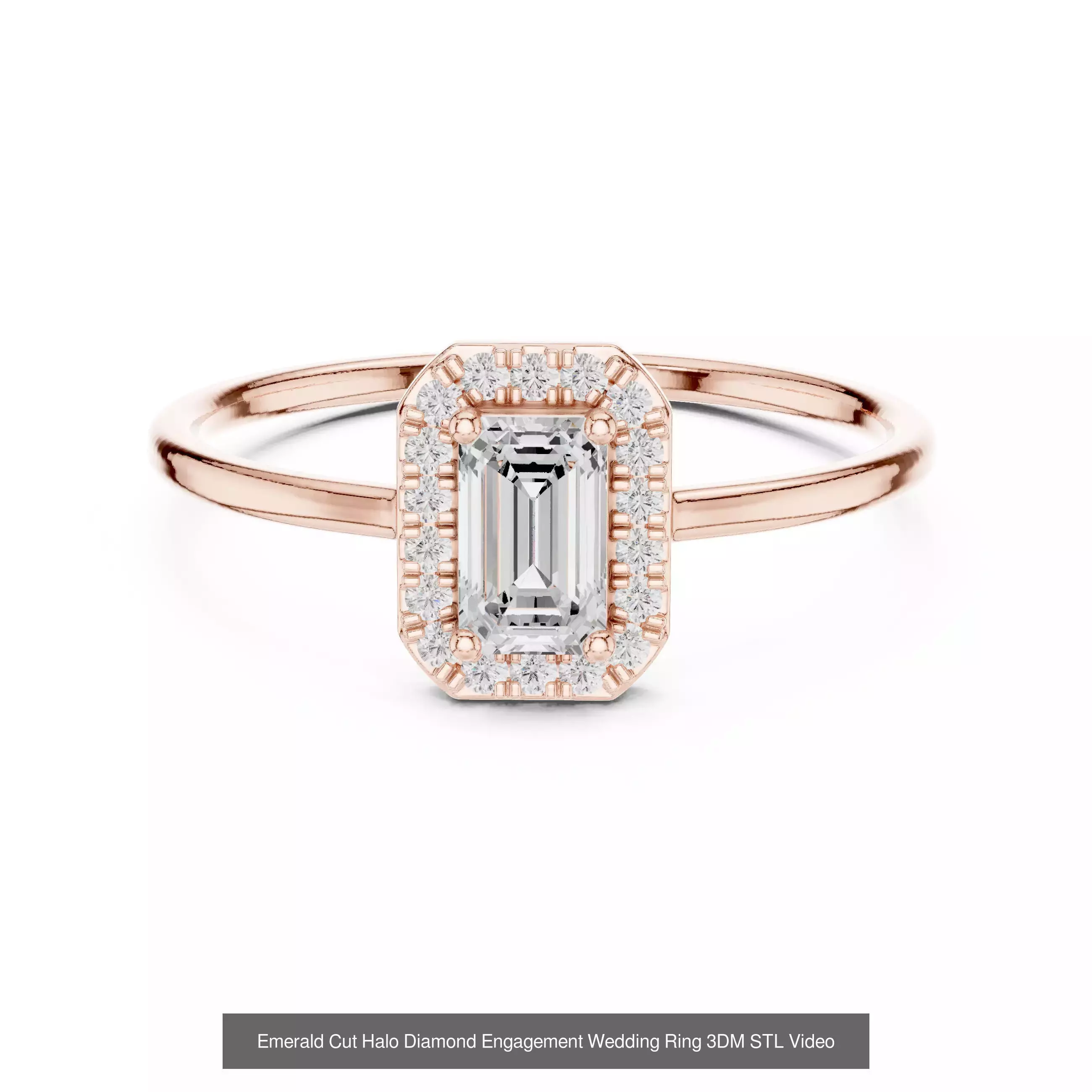 293 Halo Diamond Rings 3DM STL OBJ FBX 3 Color Render Video 3D Model Collection_46