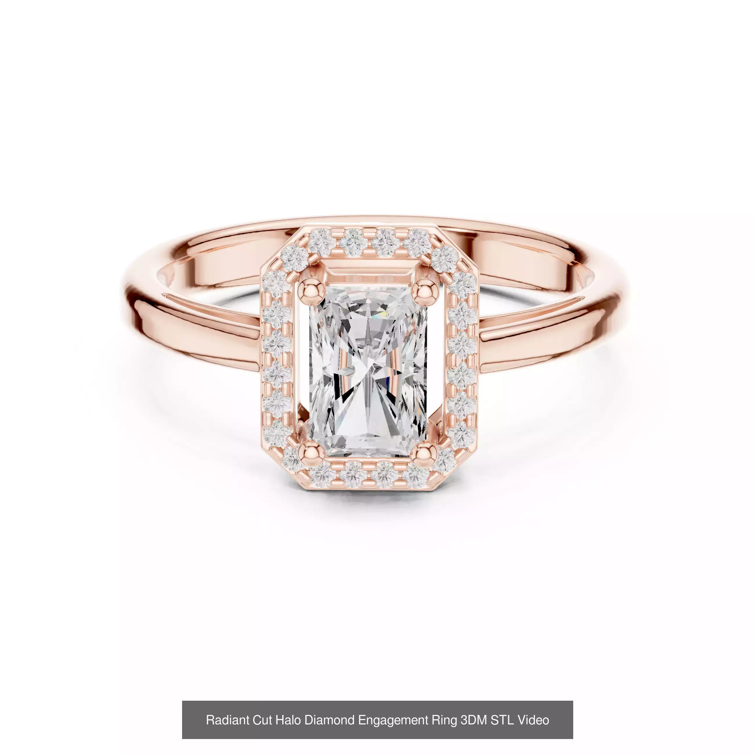 293 Halo Diamond Rings 3DM STL OBJ FBX 3 Color Render Video 3D Model Collection_221