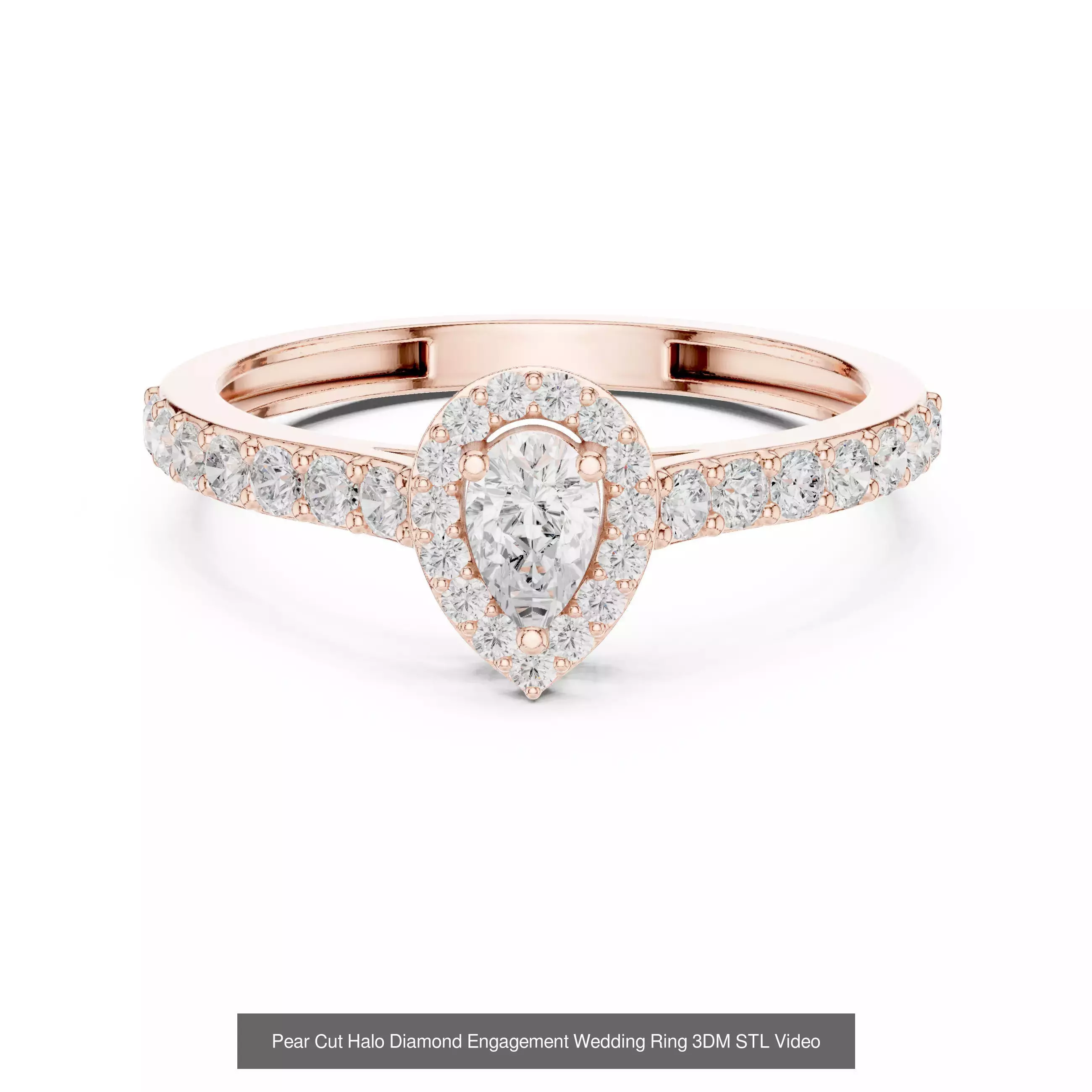 293 Halo Diamond Rings 3DM STL OBJ FBX 3 Color Render Video 3D Model Collection_49