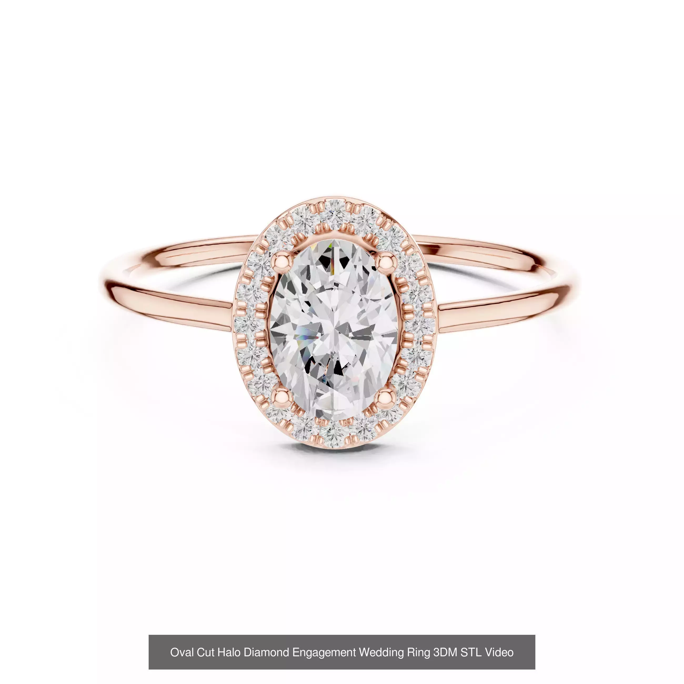 293 Halo Diamond Rings 3DM STL OBJ FBX 3 Color Render Video 3D Model Collection_43