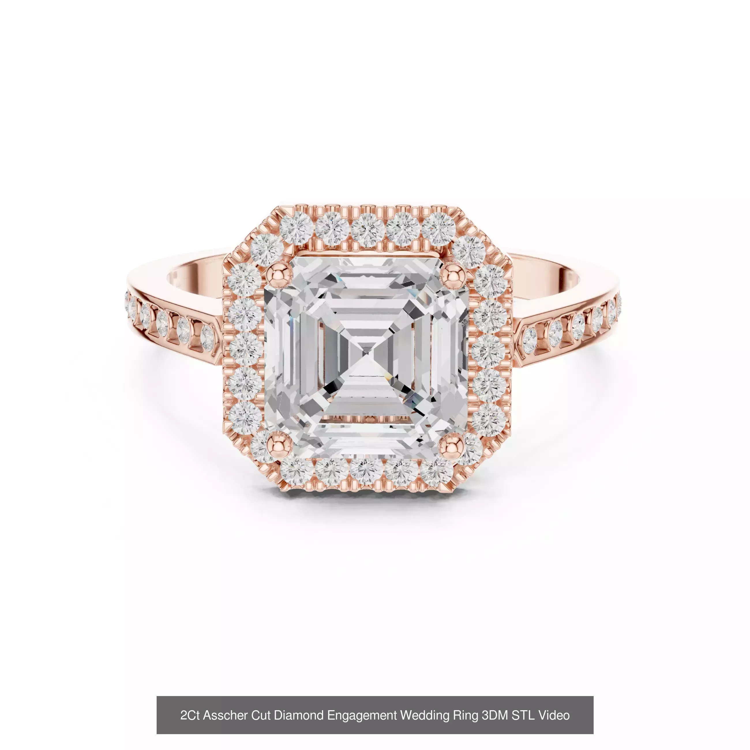 293 Halo Diamond Rings 3DM STL OBJ FBX 3 Color Render Video 3D Model Collection_87