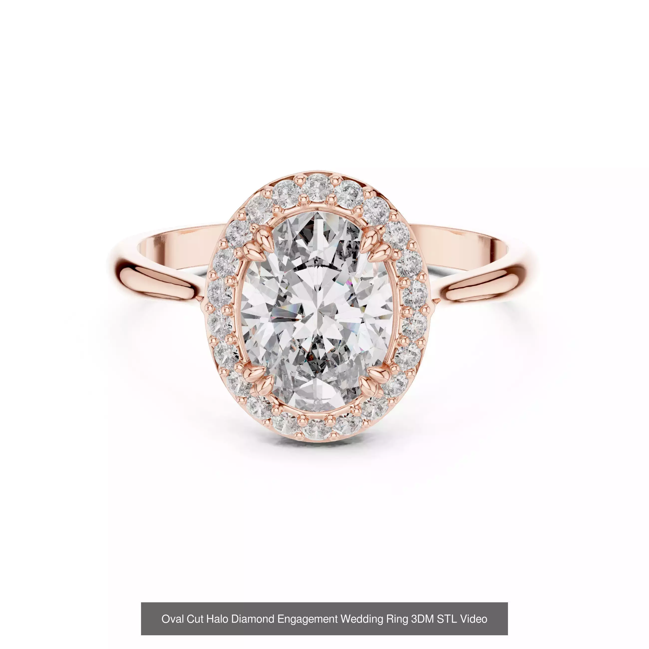 293 Halo Diamond Rings 3DM STL OBJ FBX 3 Color Render Video 3D Model Collection_150