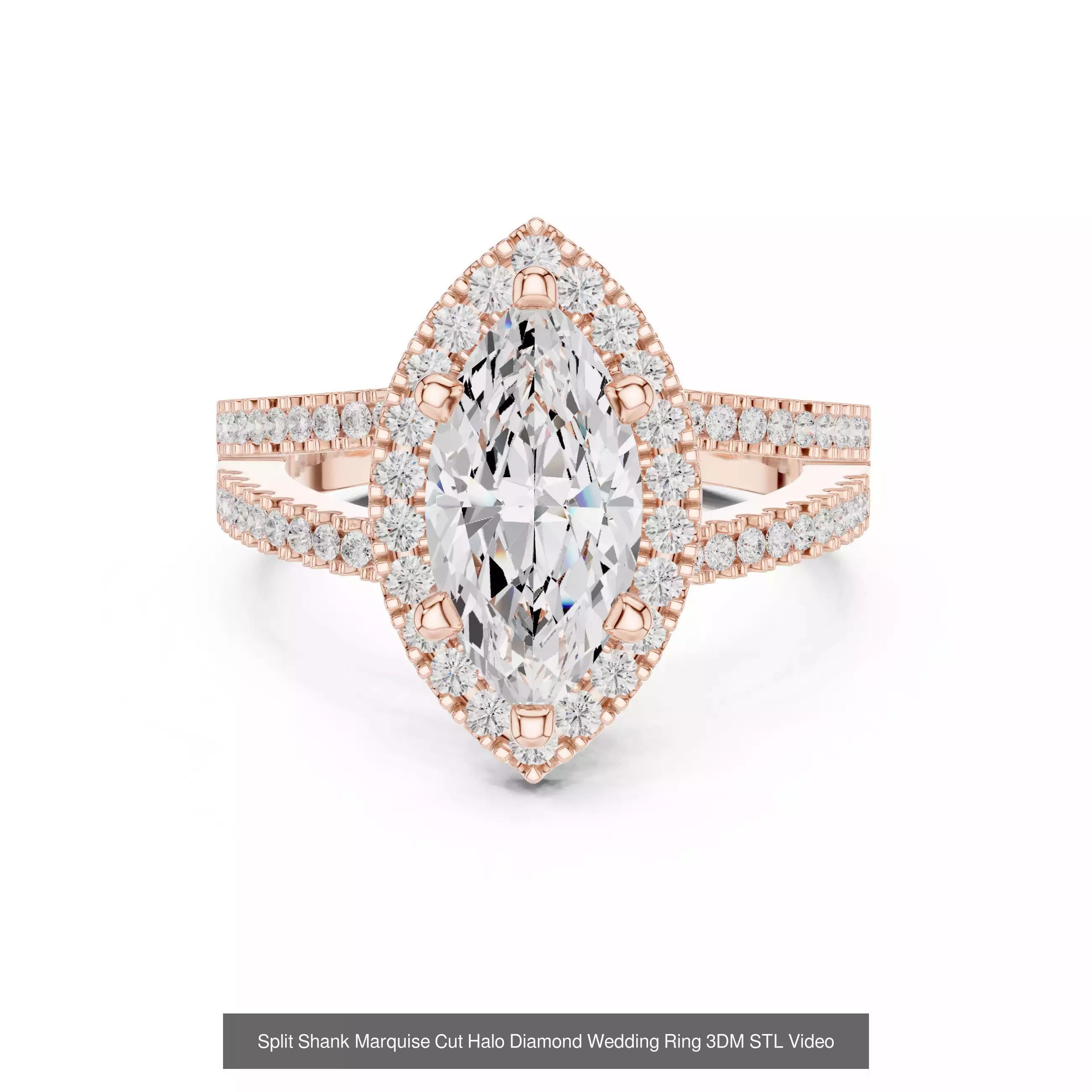 293 Halo Diamond Rings 3DM STL OBJ FBX 3 Color Render Video 3D Model Collection_100