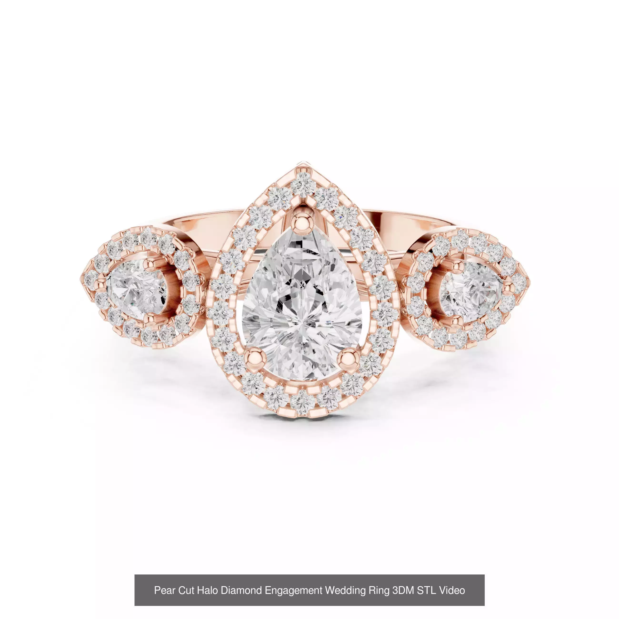 293 Halo Diamond Rings 3DM STL OBJ FBX 3 Color Render Video 3D Model Collection_182