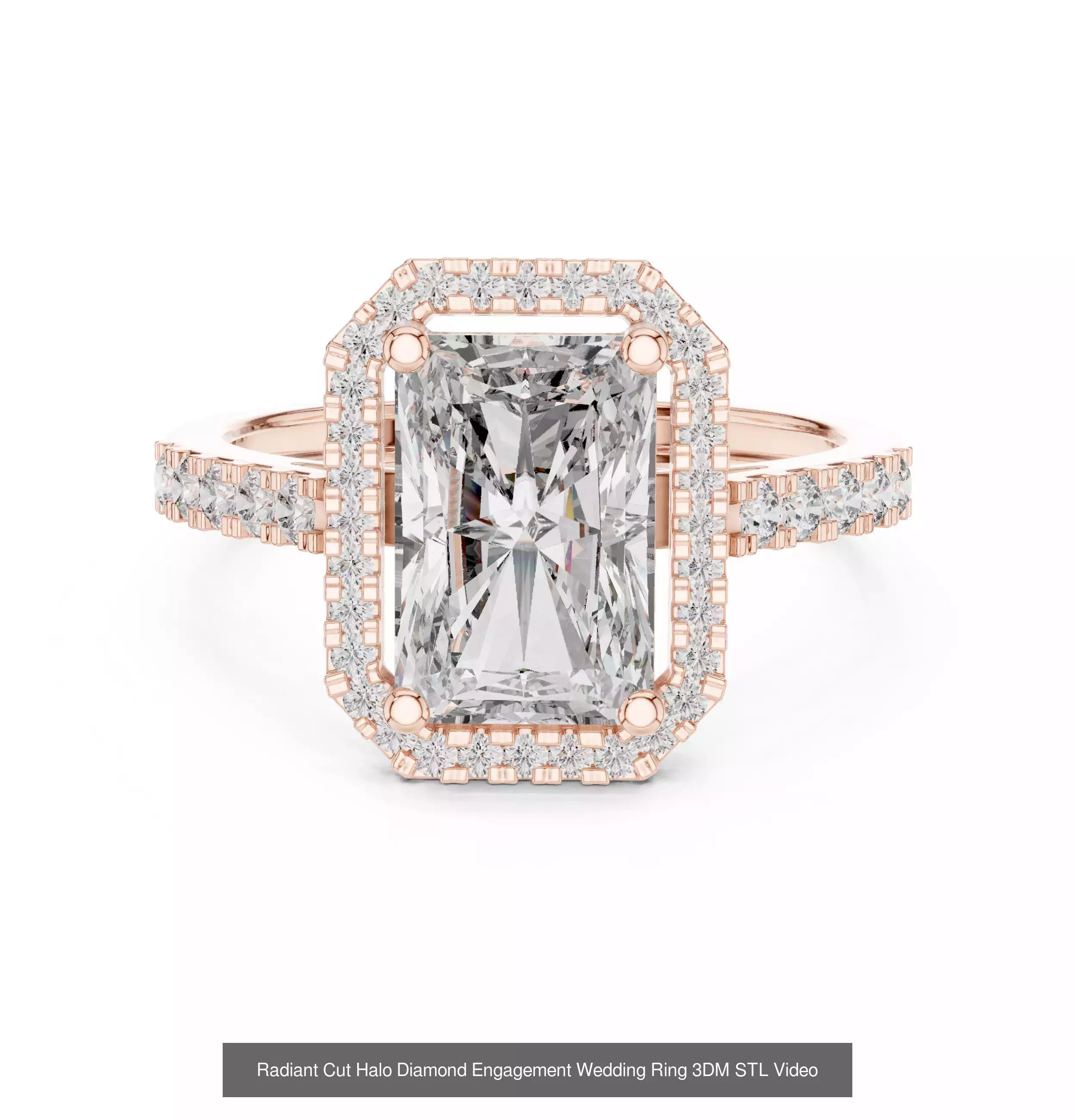 293 Halo Diamond Rings 3DM STL OBJ FBX 3 Color Render Video 3D Model Collection_123