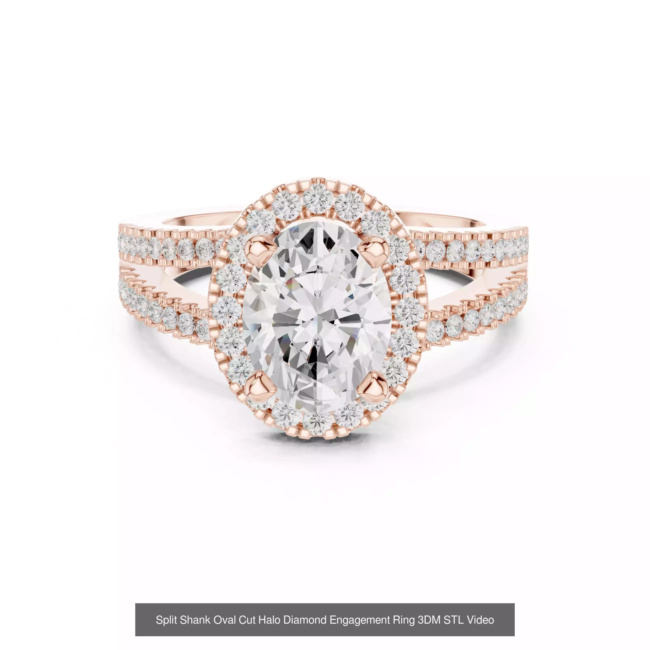 293 Halo Diamond Rings 3DM STL OBJ FBX 3 Color Render Video 3D Model Collection_101