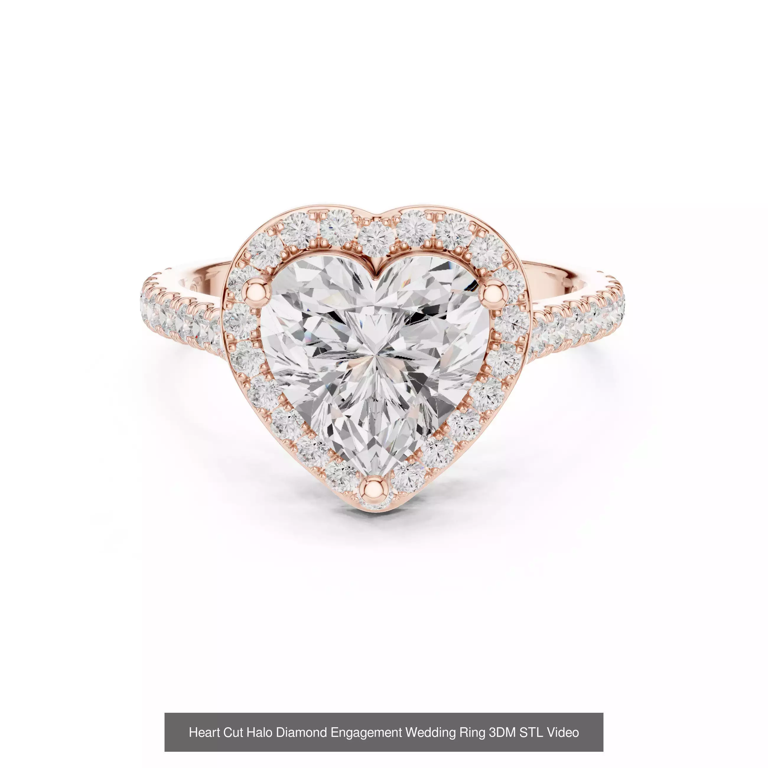 293 Halo Diamond Rings 3DM STL OBJ FBX 3 Color Render Video 3D Model Collection_145