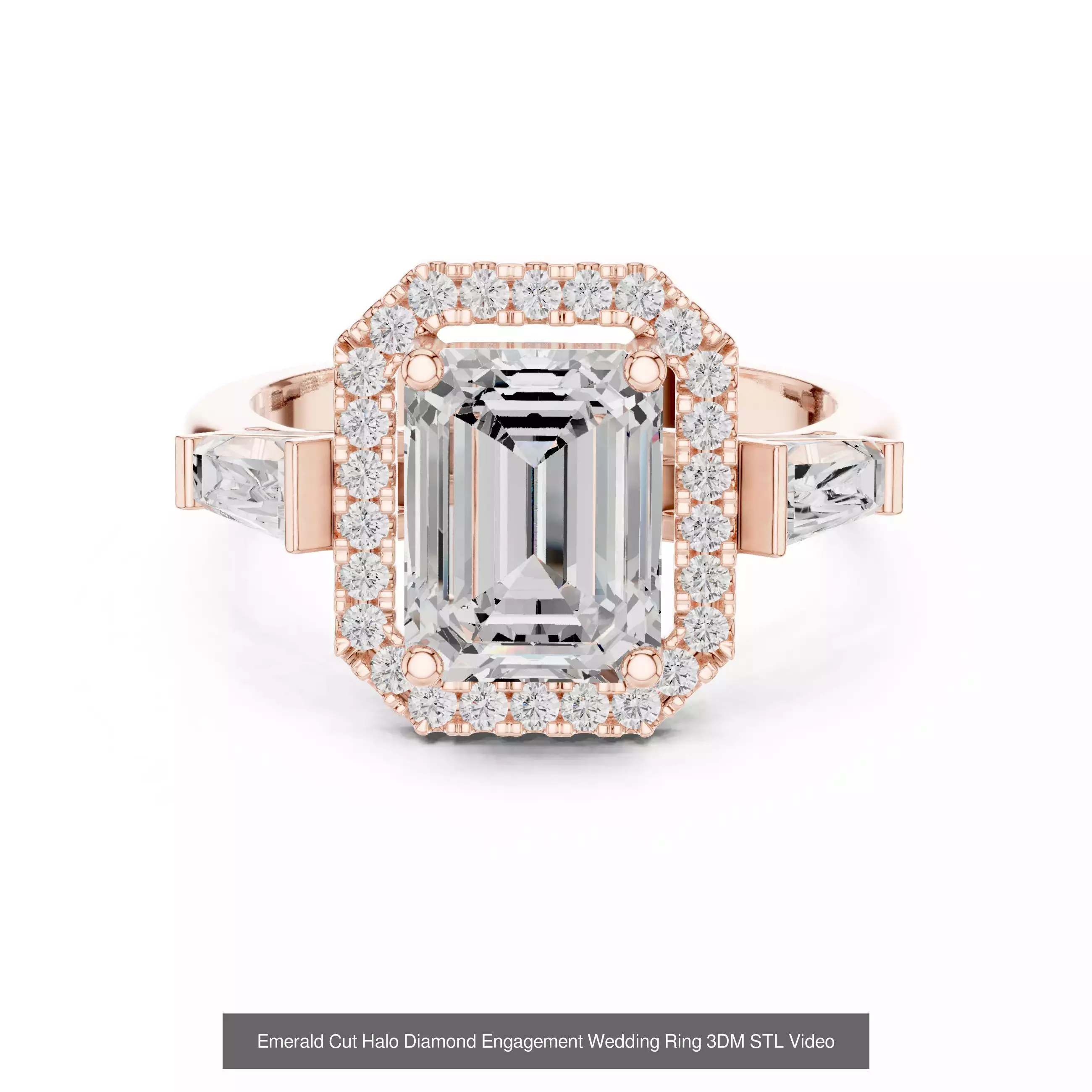 293 Halo Diamond Rings 3DM STL OBJ FBX 3 Color Render Video 3D Model Collection_80