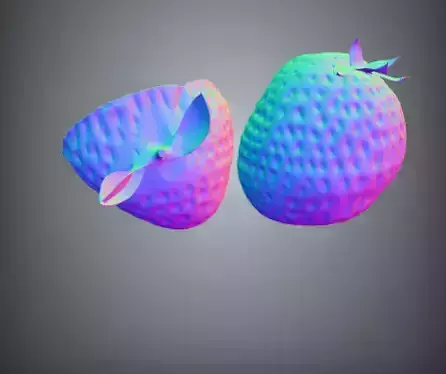 3D model of strawberries  Low-poly 3D model