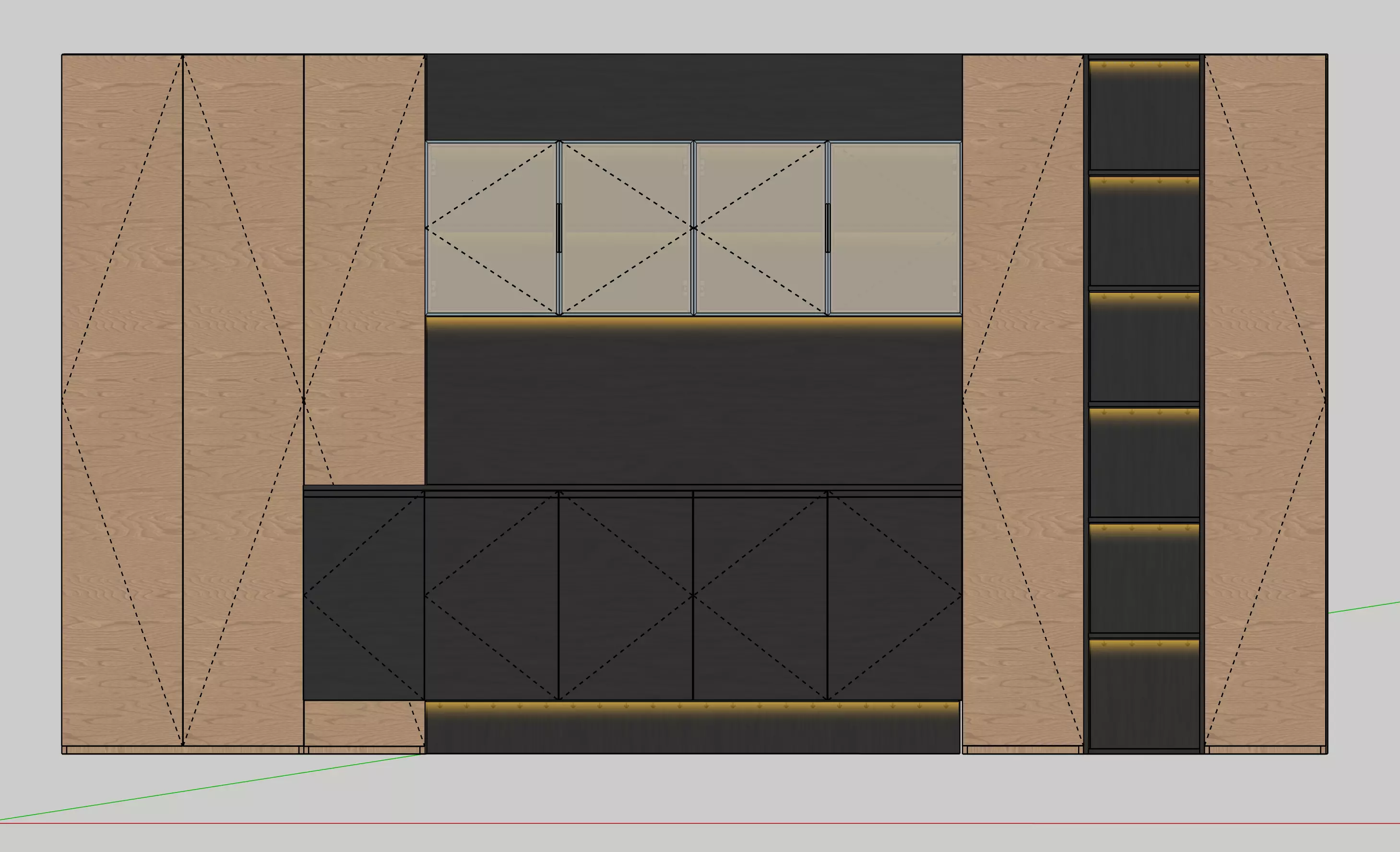 Sideboard wardrobe cabinet 3D model_3