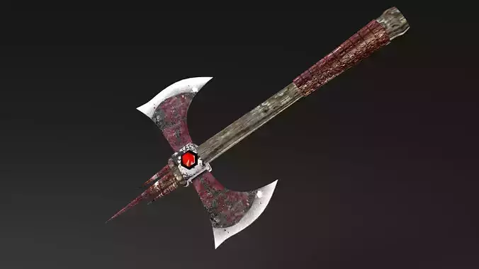 Battle Axe High-Quality 3D Model Low-poly 3D model