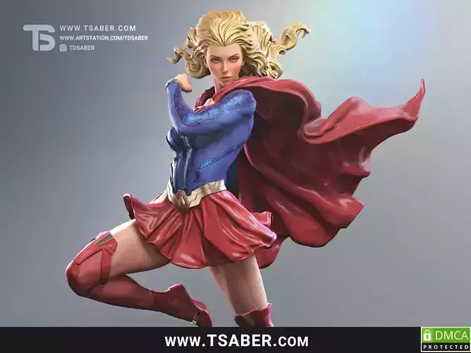 Supergirl Statue 3D print model Supergirl Statue 3D print model