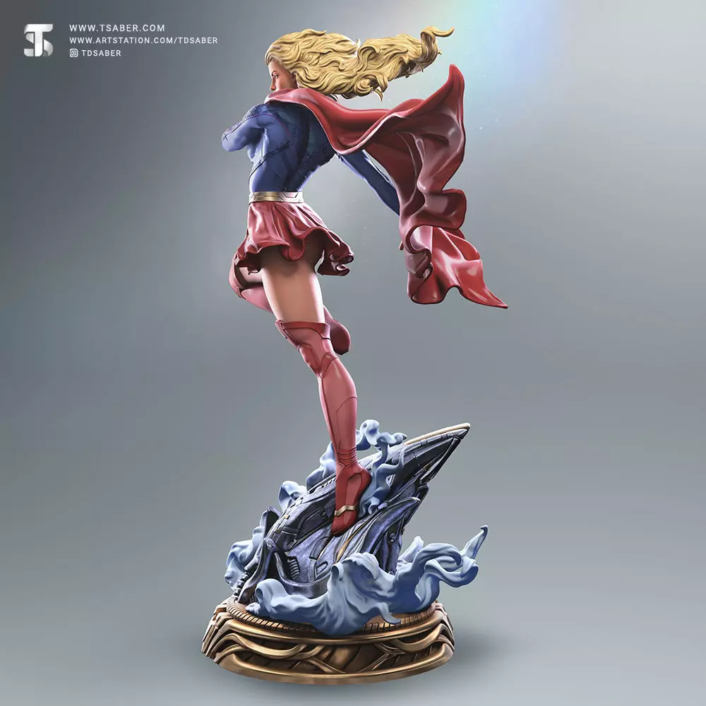 Supergirl Statue 3D print model_9