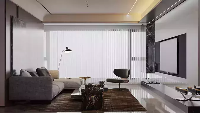 Modern living room dining room interior scenes 110