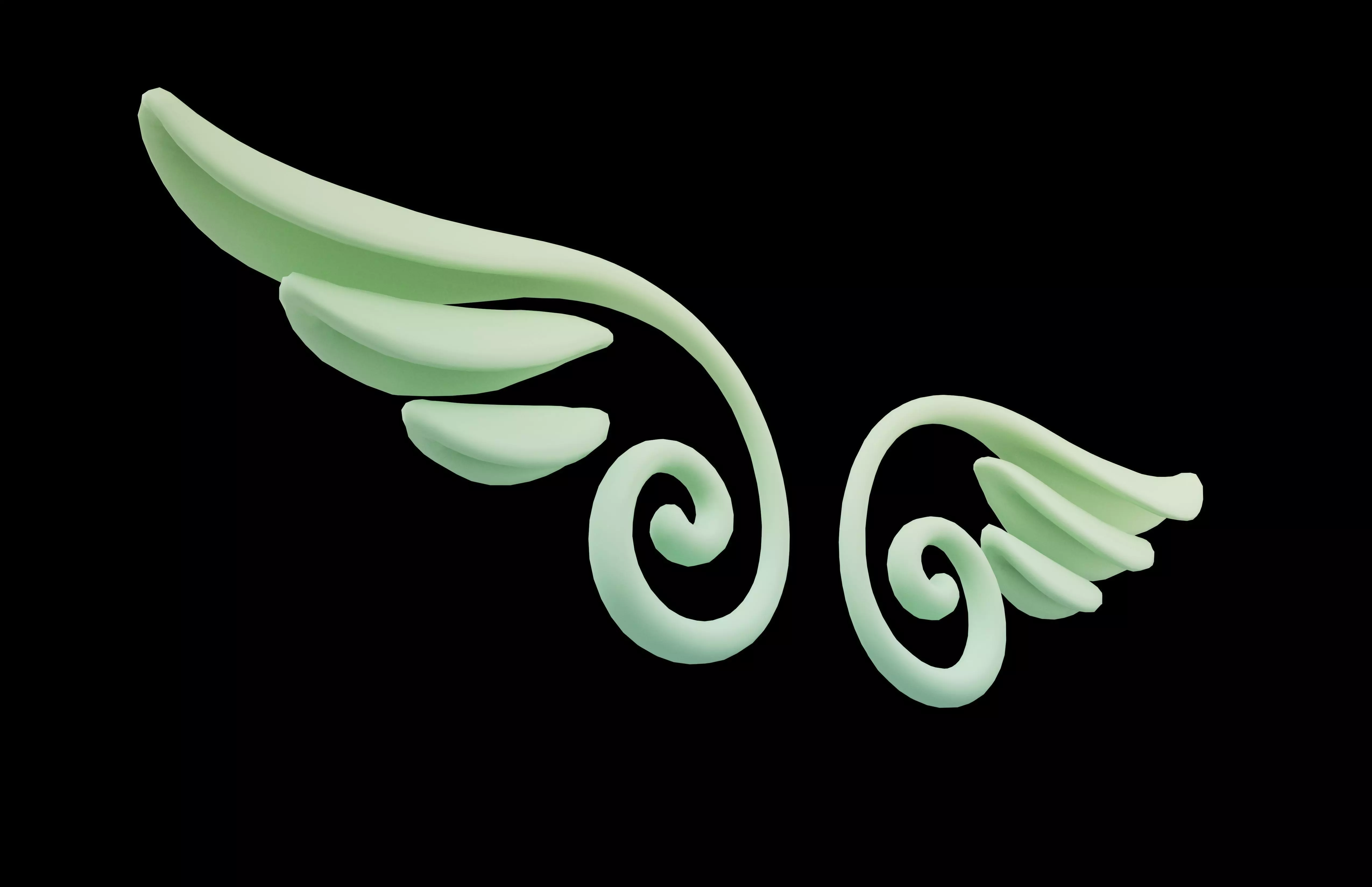 Line Style Wings v2 003 Low-poly 3D model_3