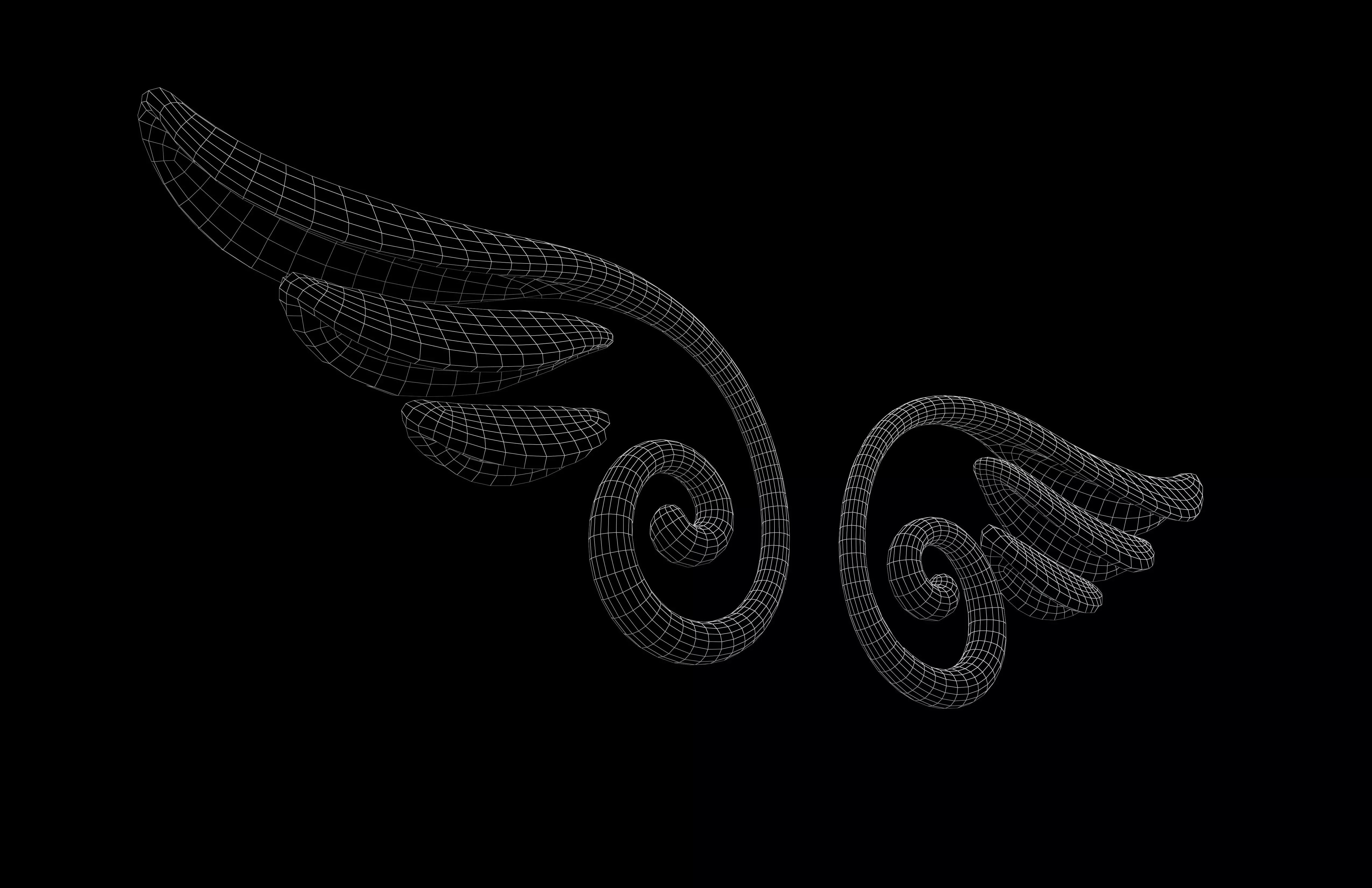 Line Style Wings v2 003 Low-poly 3D model_7