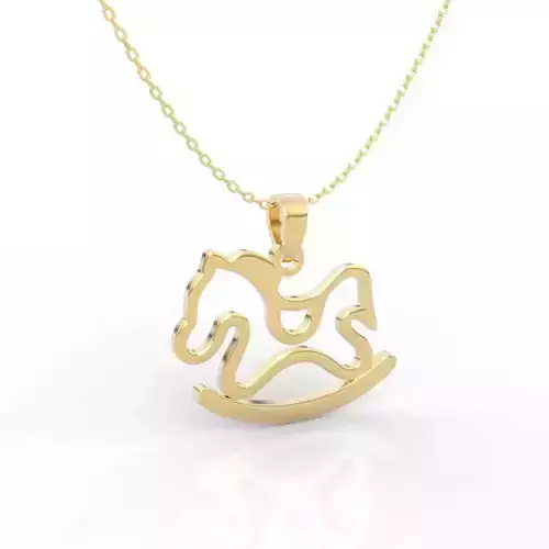 Elegant Rocking Horse Silhouette Pendant 