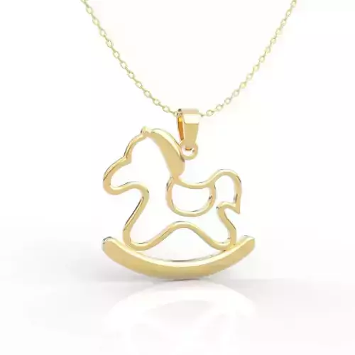 Exclusive Childhood Memory Jewelry Rocking Horse Pendant 3D print model