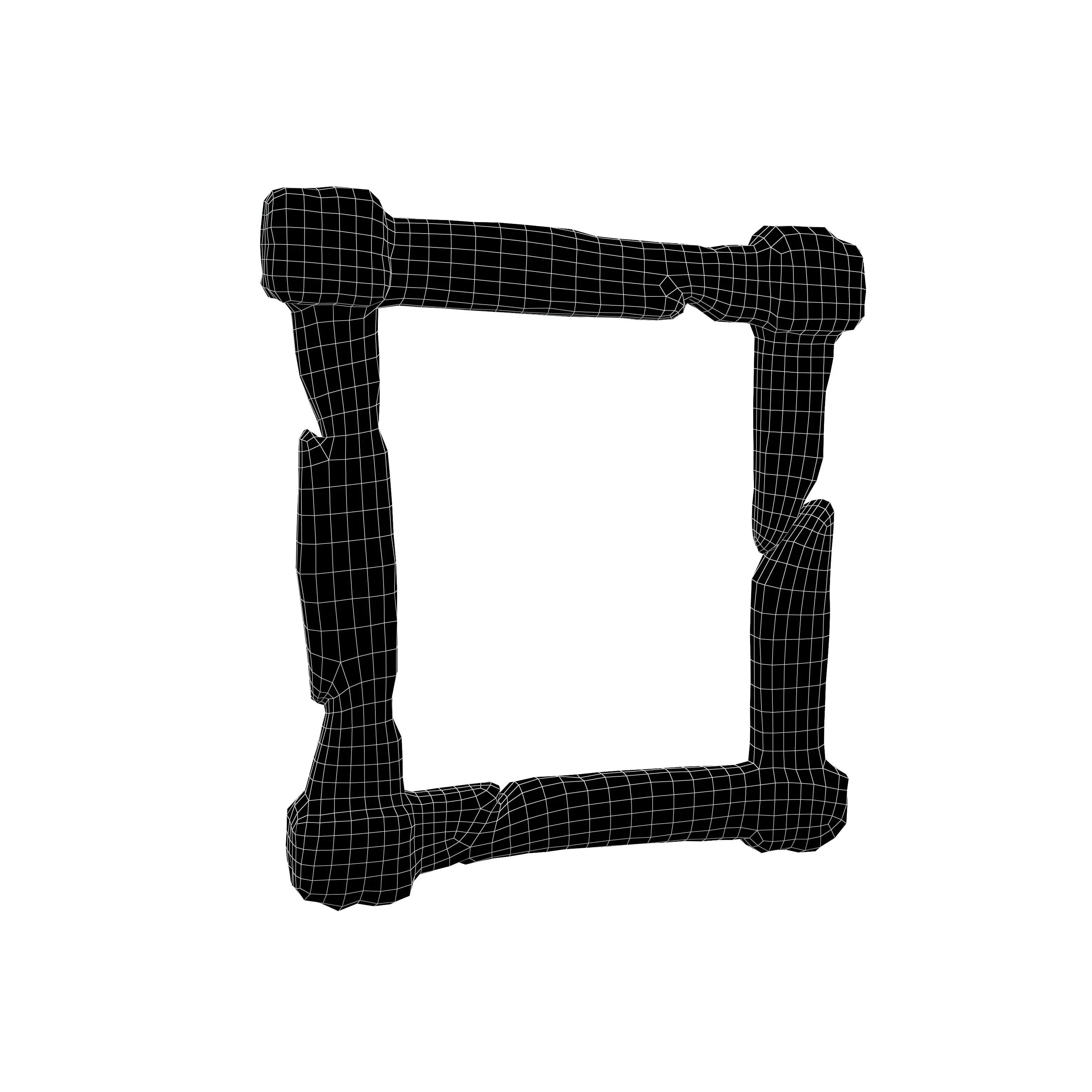 Wooden Frame v1 001 Low-poly 3D model_4