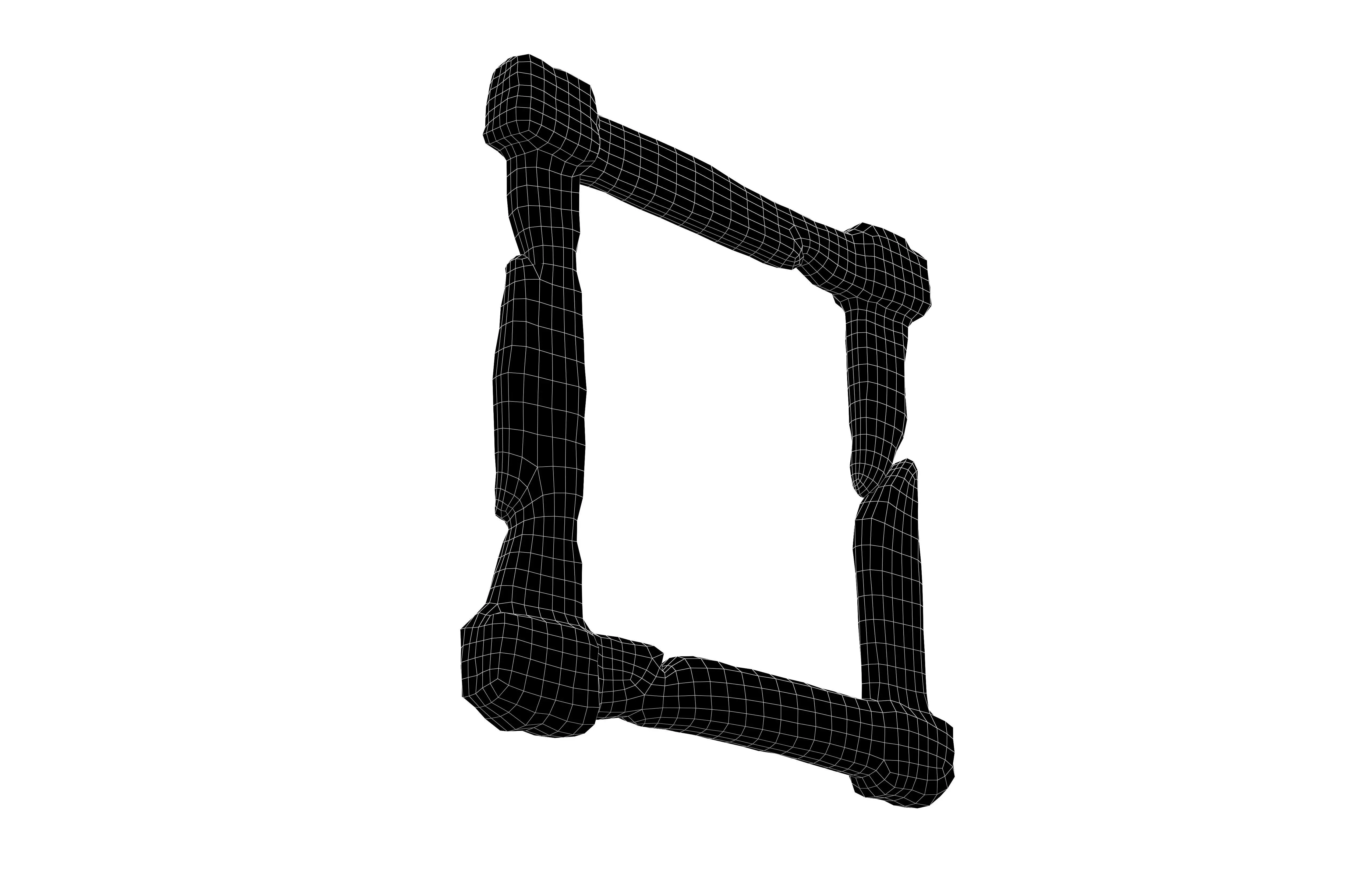 Wooden Frame v1 001 Low-poly 3D model_7