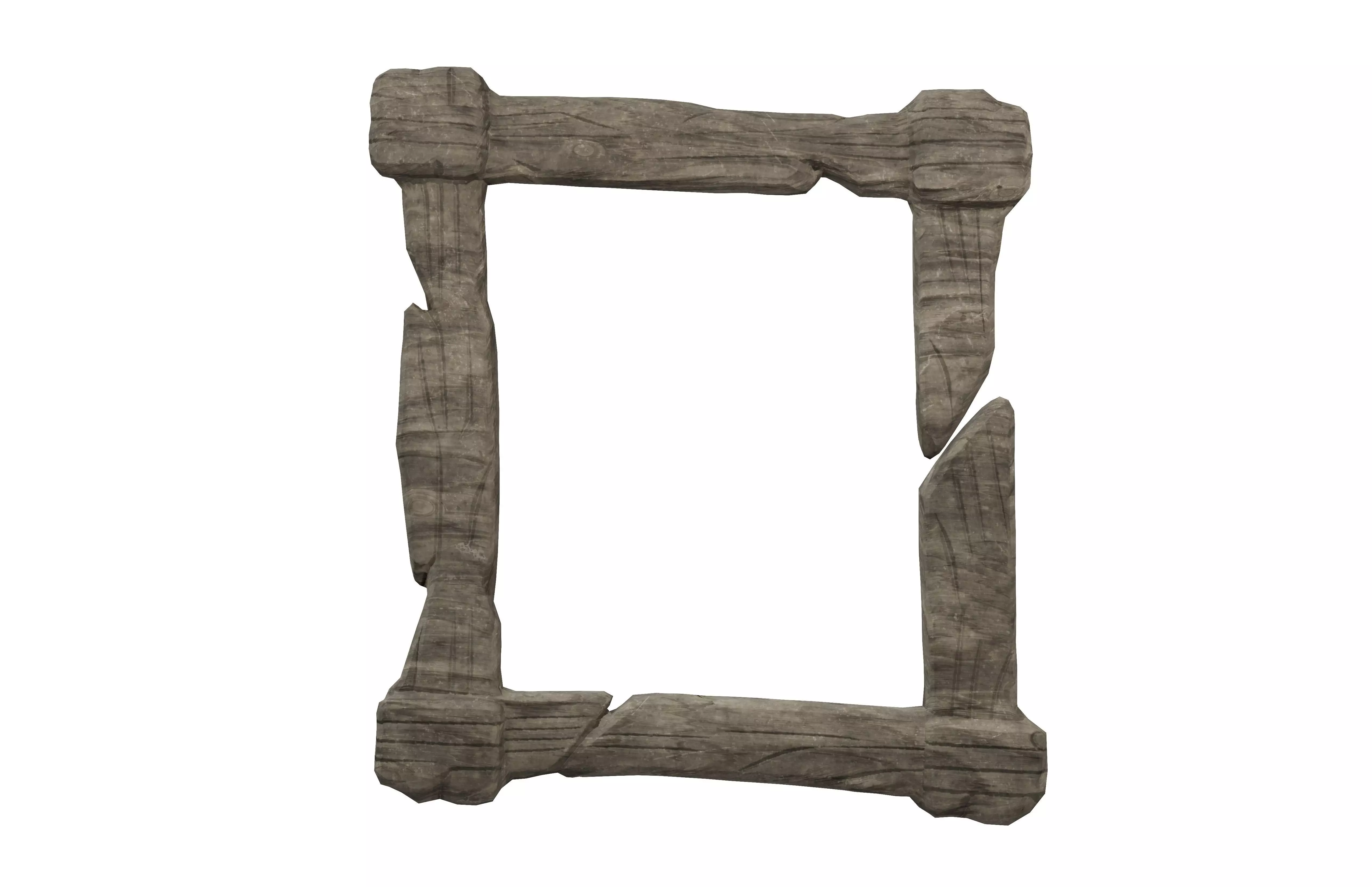 Wooden Frame v1 001 Low-poly 3D model_1