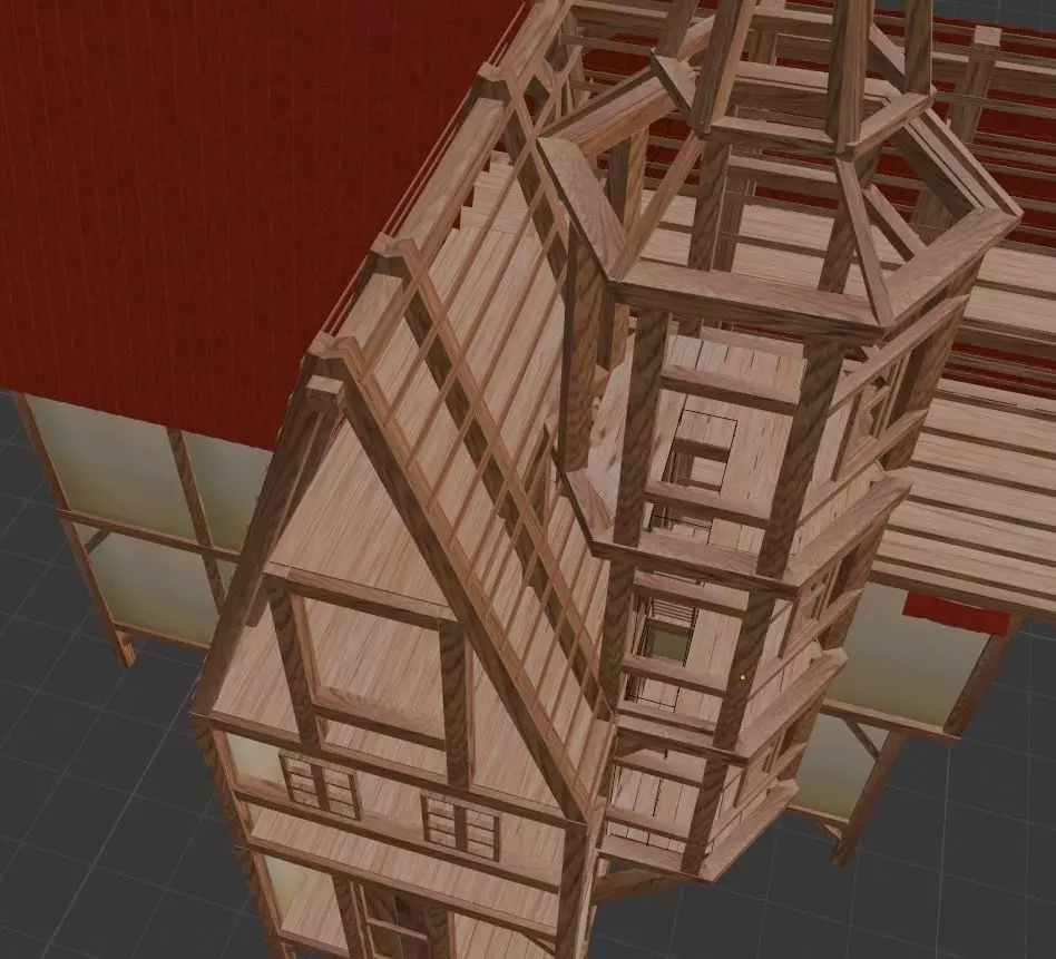 Medieval Town Square 3D model_6