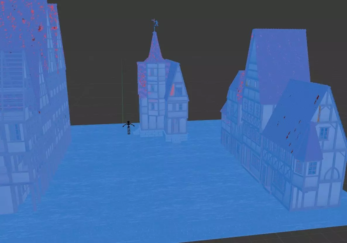 Medieval Town Square 3D model_5