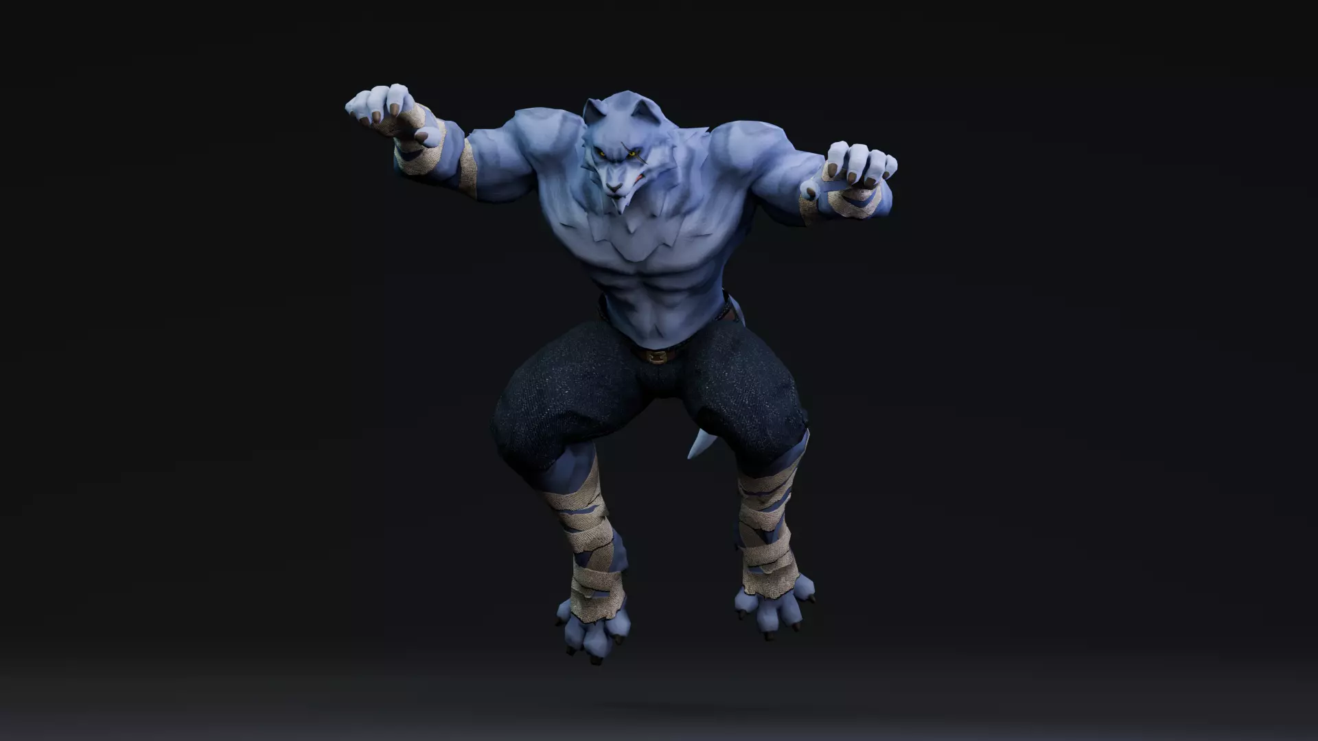 Halloween Characters - Werewolf  Low-poly 3D model_11