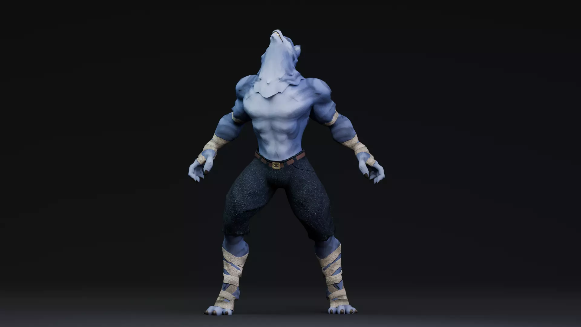 Halloween Characters - Werewolf  Low-poly 3D model_3