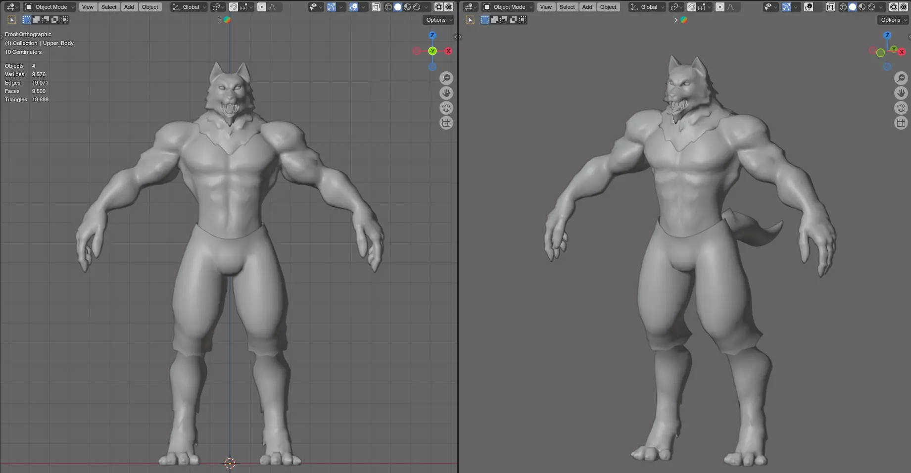 Halloween Characters - Werewolf  Low-poly 3D model_15
