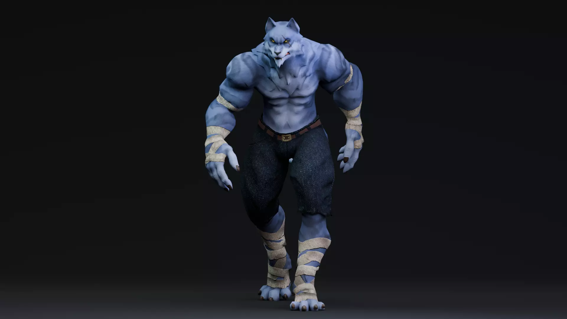 Halloween Characters - Werewolf  Low-poly 3D model_2