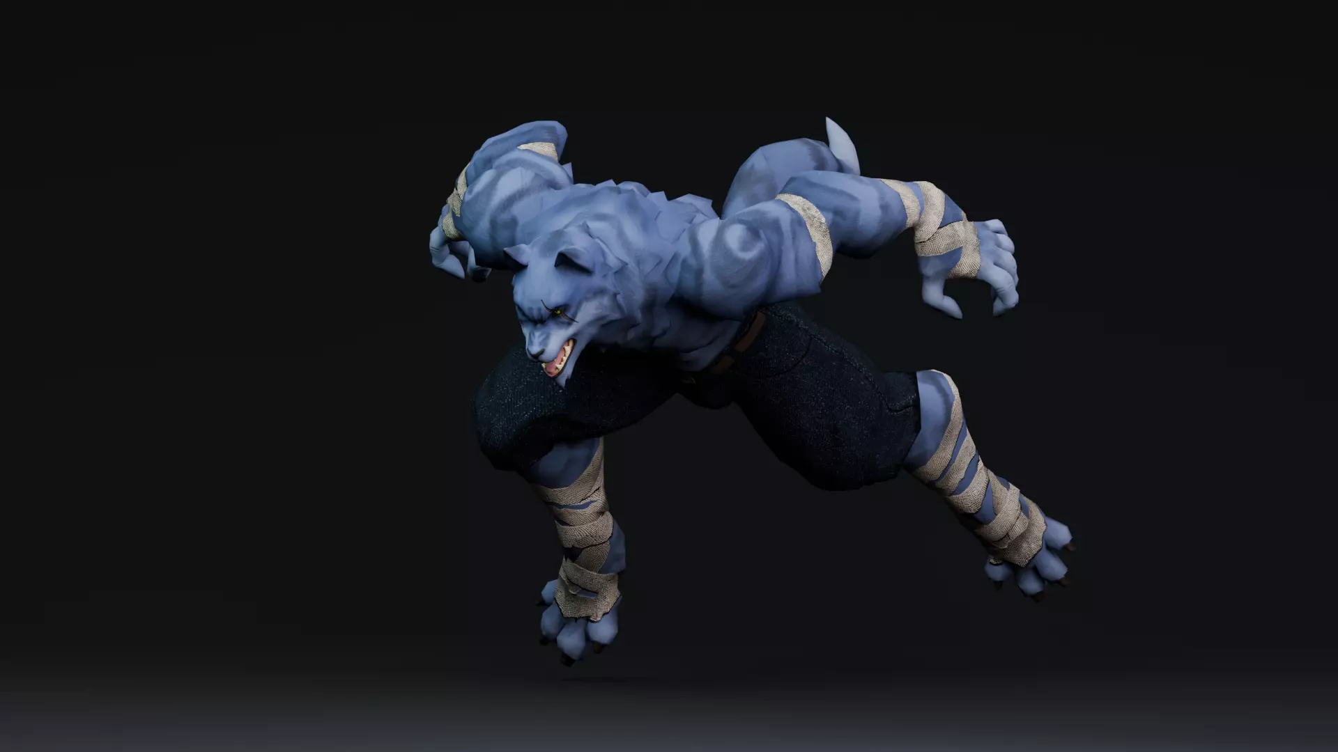 Halloween Characters - Werewolf  Low-poly 3D model_7