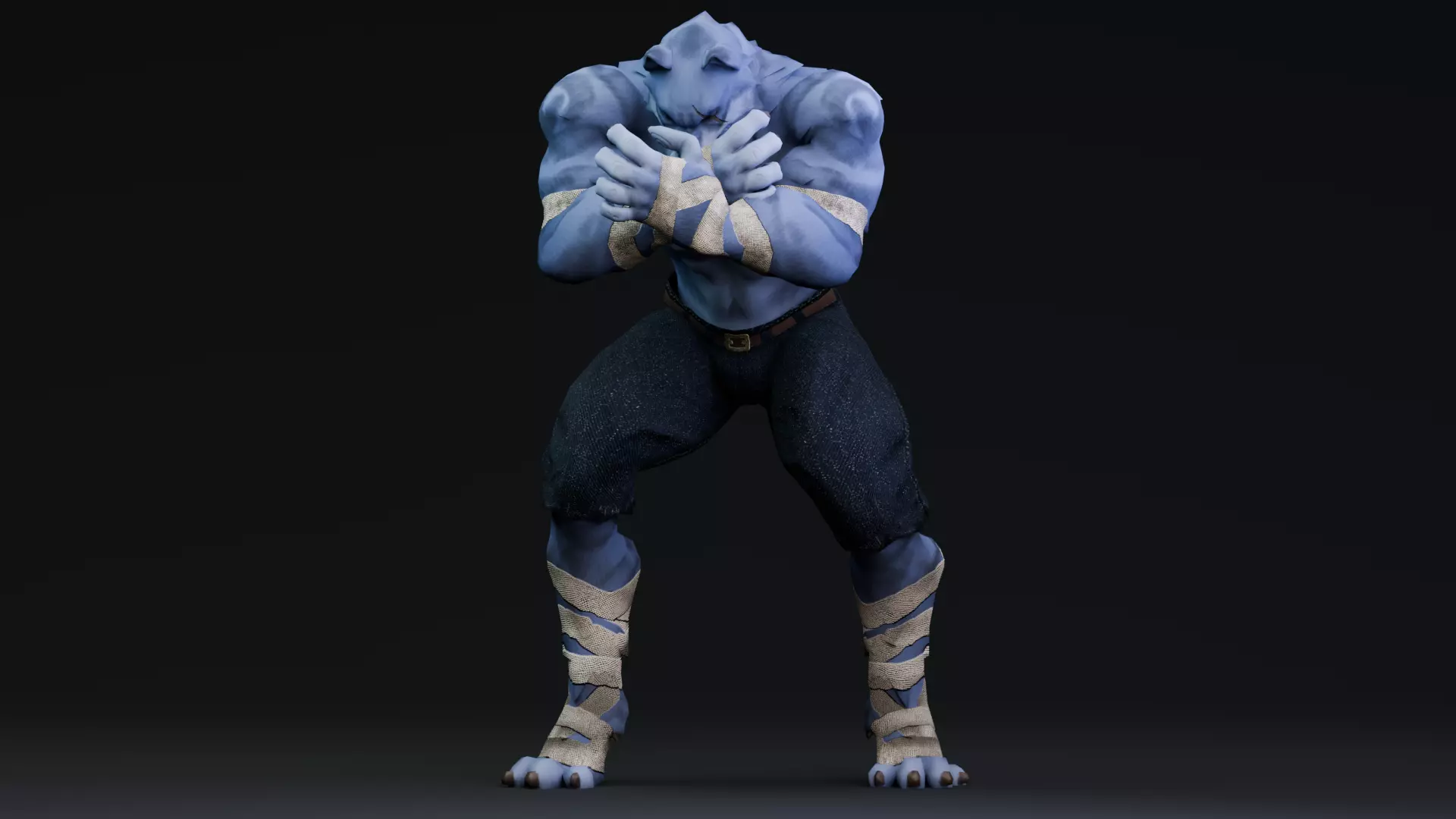 Halloween Characters - Werewolf  Low-poly 3D model_9