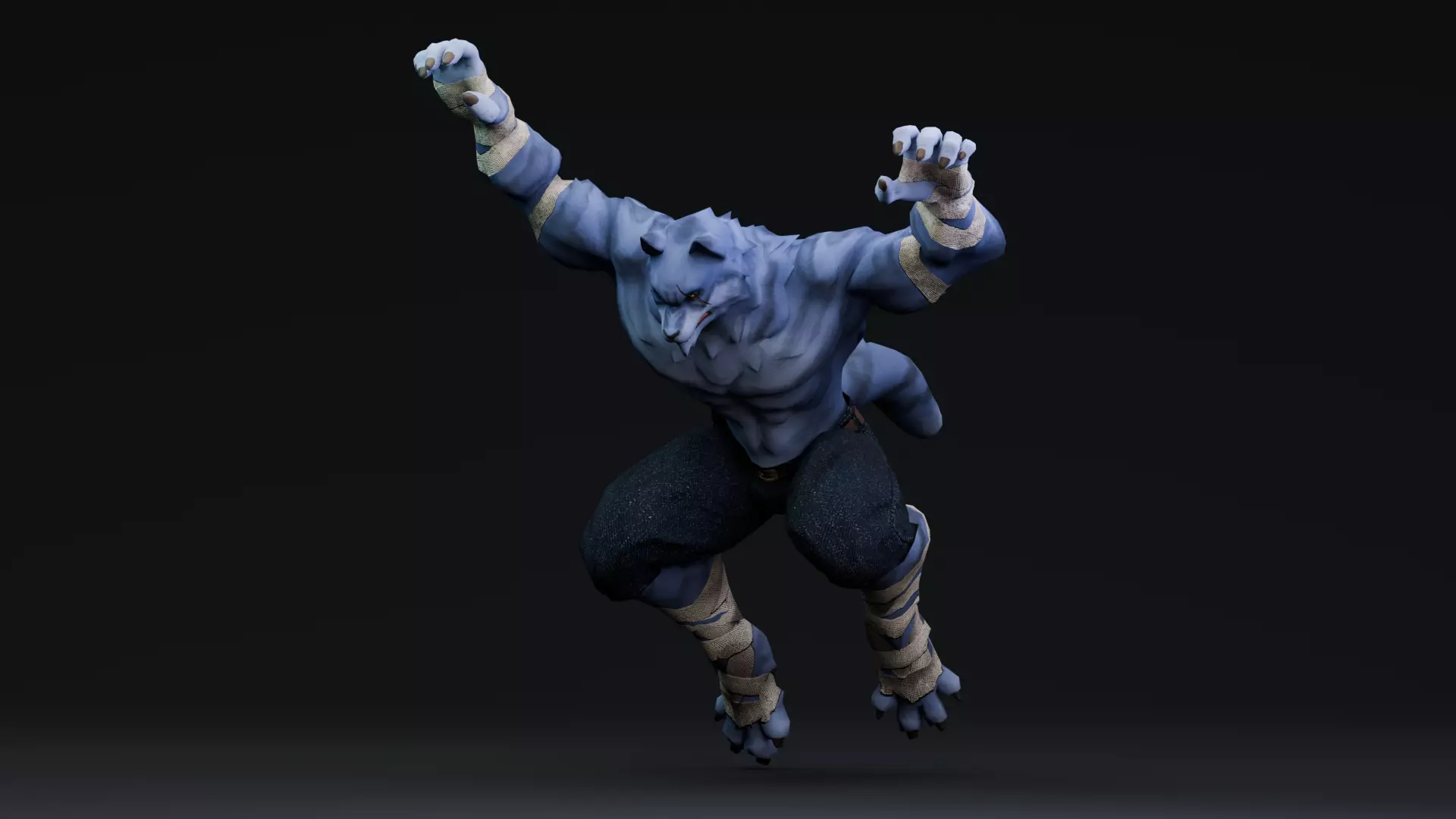 Halloween Characters - Werewolf  Low-poly 3D model_6