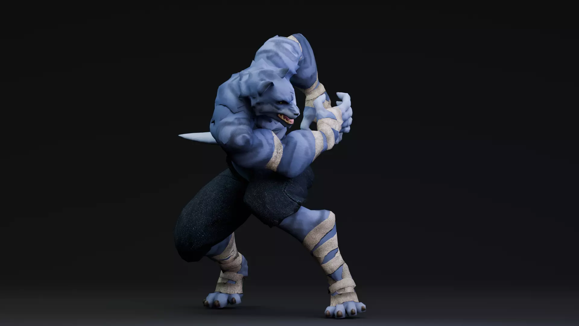 Halloween Characters - Werewolf  Low-poly 3D model_13