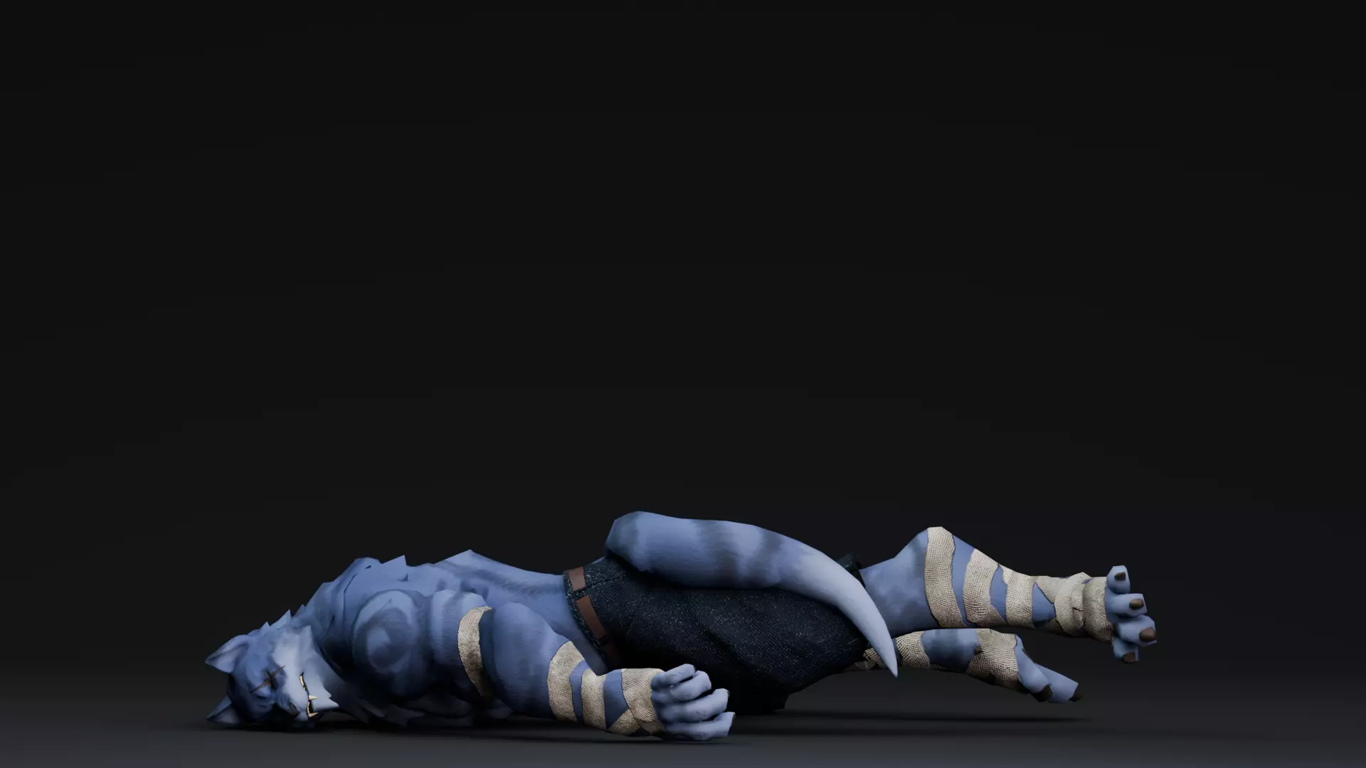 Halloween Characters - Werewolf  Low-poly 3D model_8