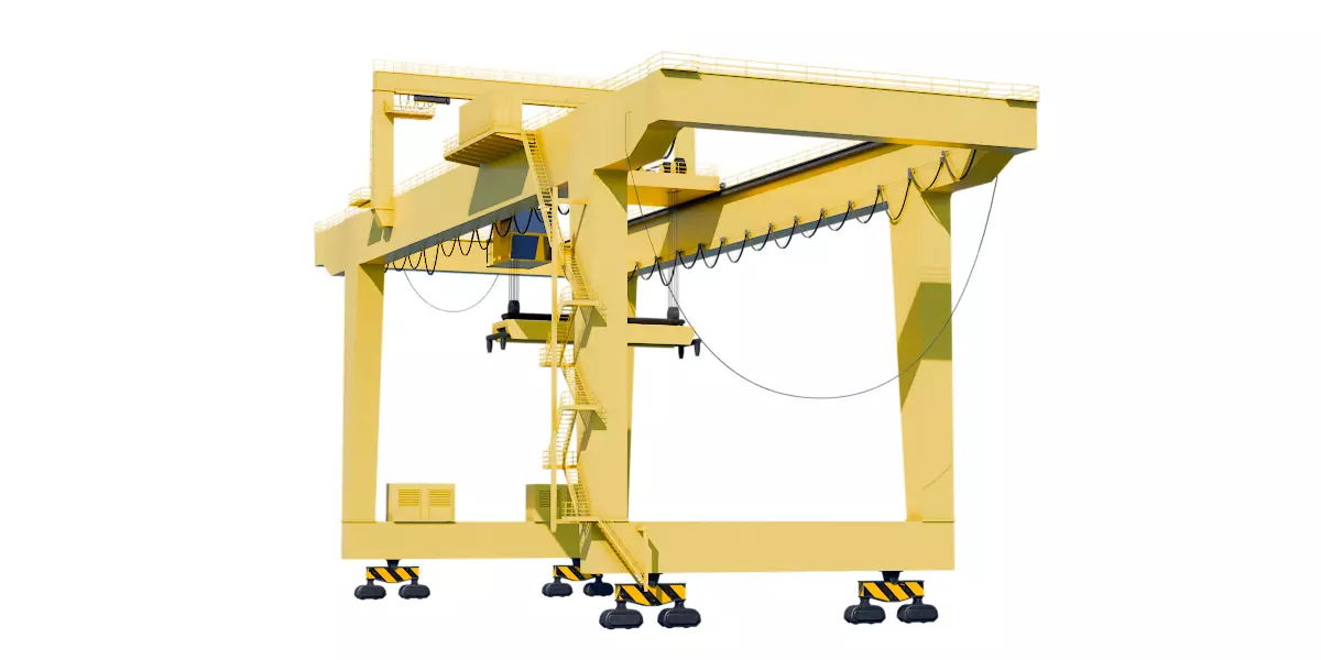 sea-port Crane for industrial scene 3D model_4