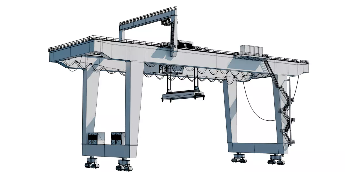 sea-port Crane for industrial scene 3D model_7