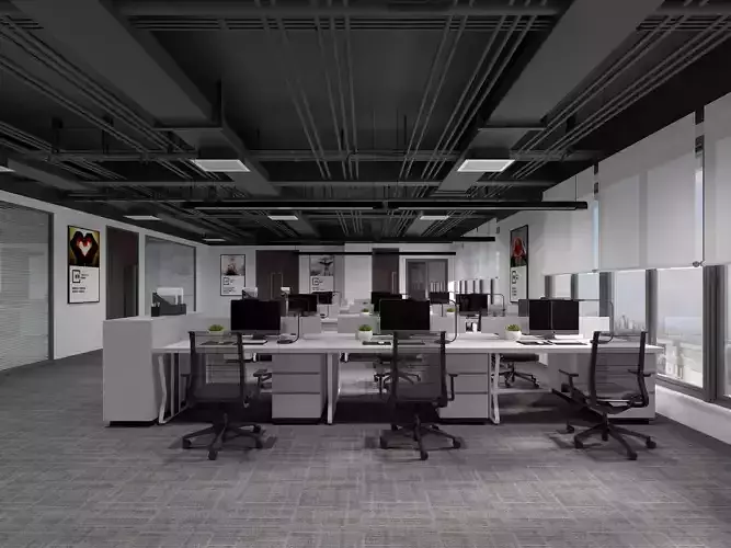 Office Room Interior 3D model Office Room Interior 3D model