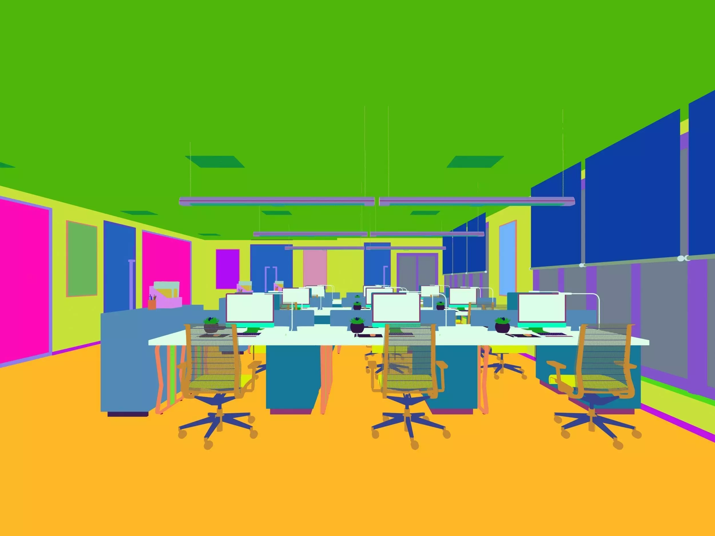 Office Room Interior 3D model_7