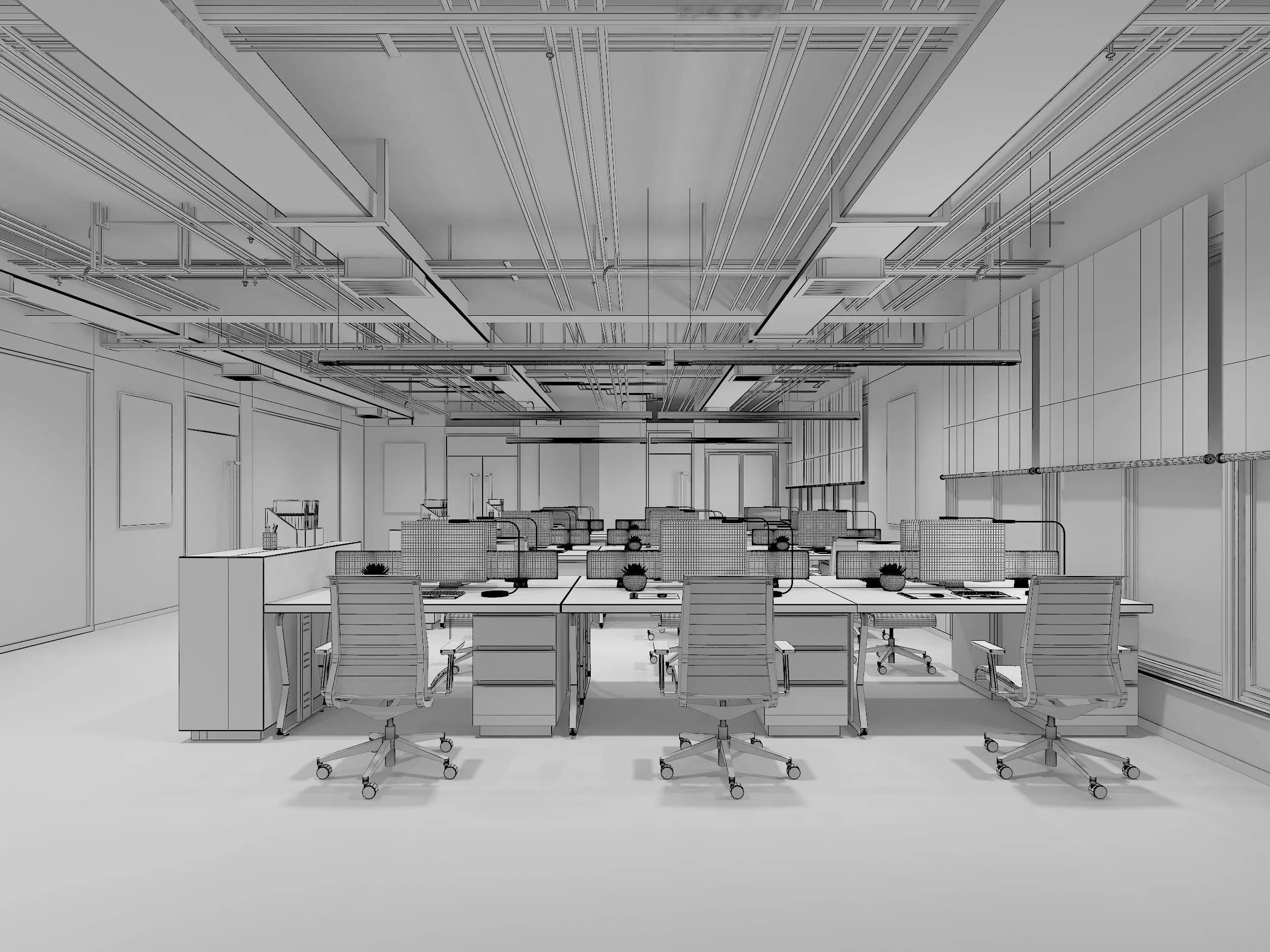 Office Room Interior 3D model_6