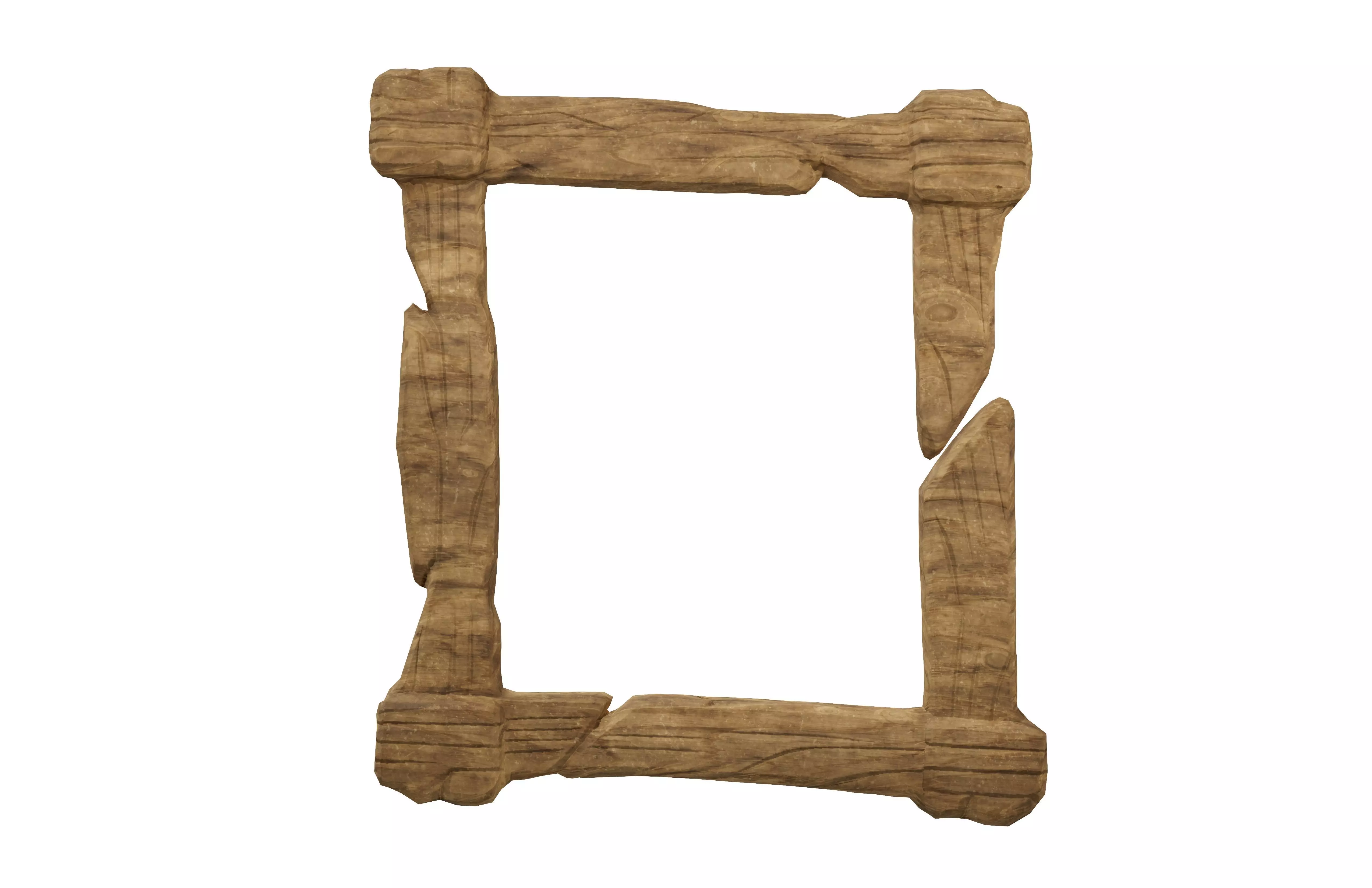 Wooden Frame v1 002 Low-poly 3D model_1