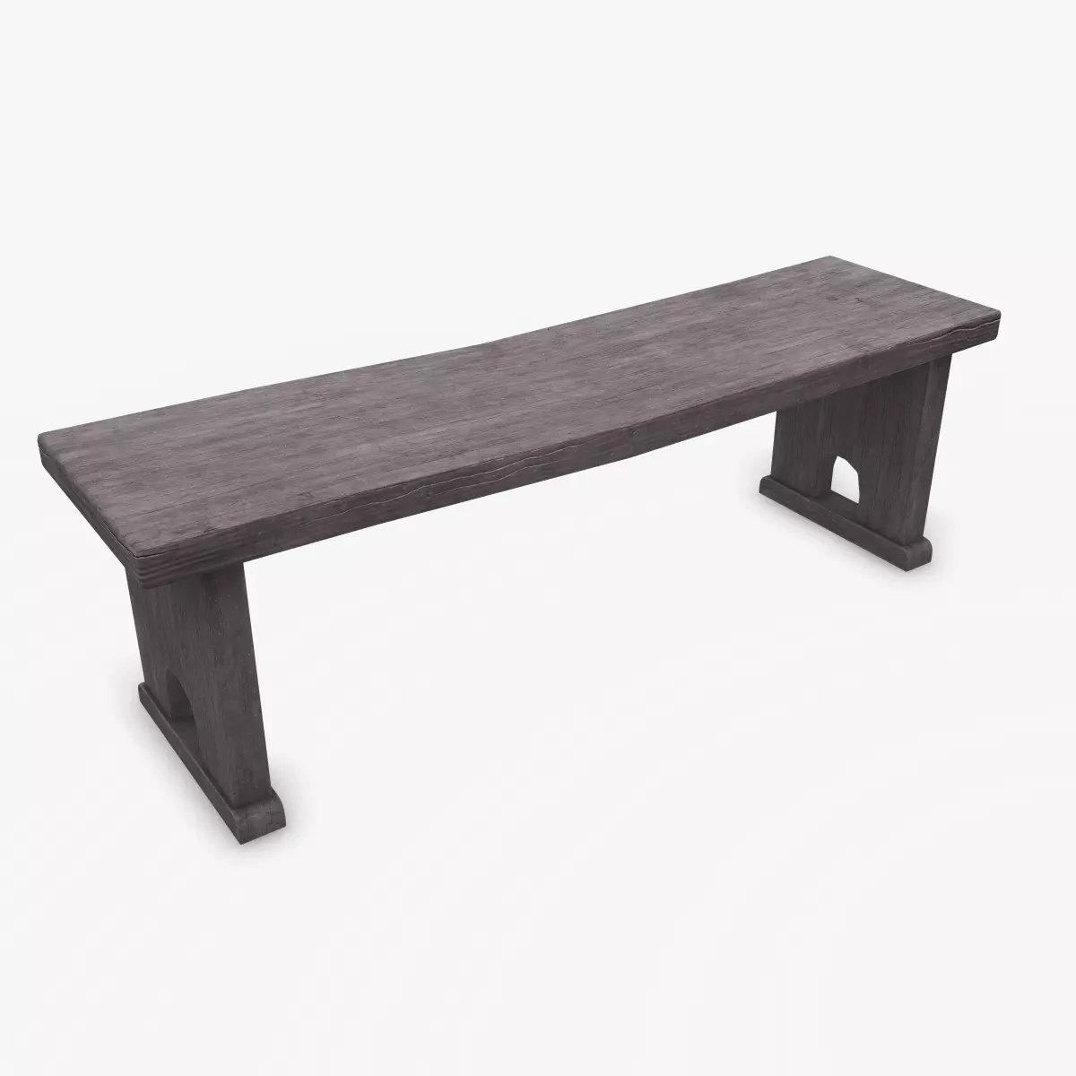 Old Medieval Bench Low-poly PBR Free low-poly 3D model
