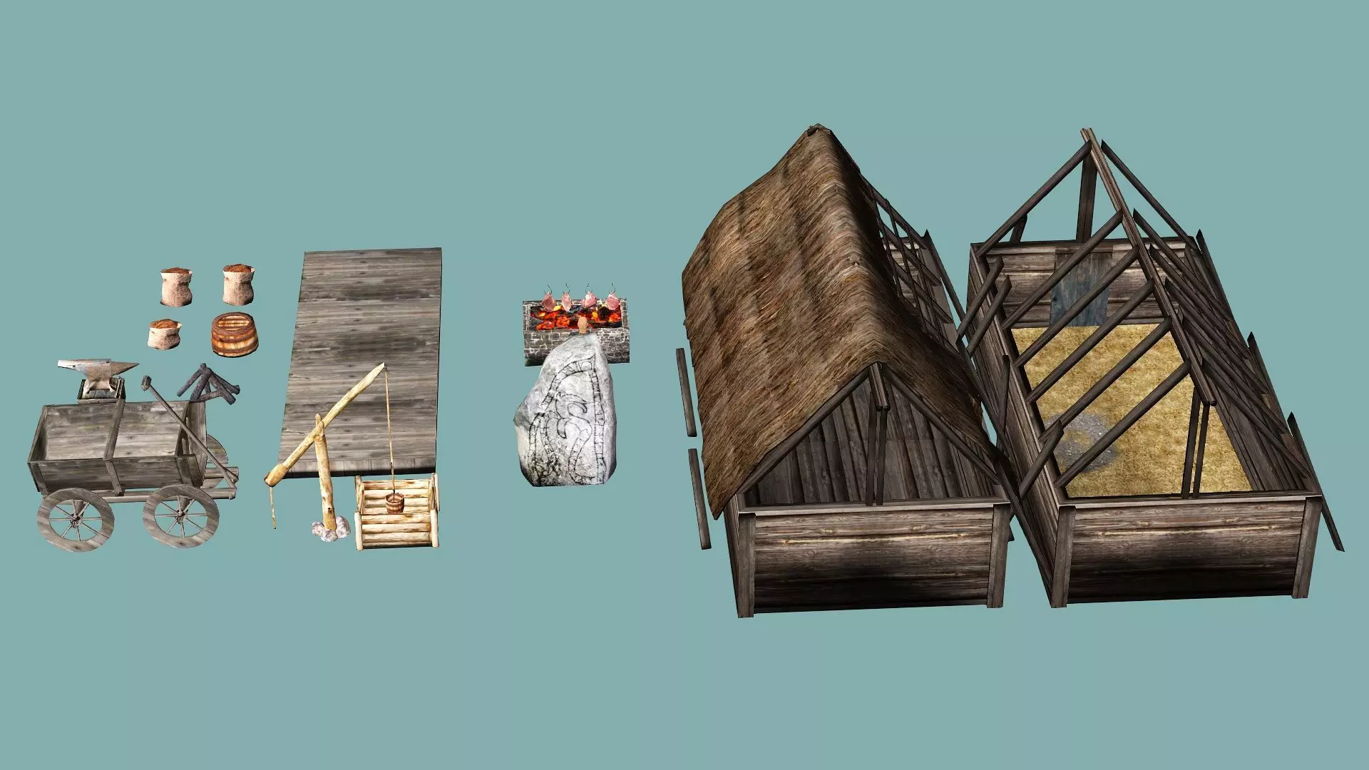 Medieval Exclusive Village Tools Pack 3D Model Low-poly 3D model_3