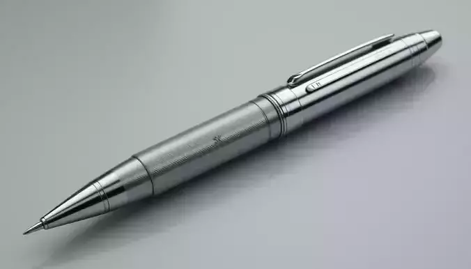 Luxury Ballpoint Pen 3D Model  Modern Metallic Pen   Free 3D model