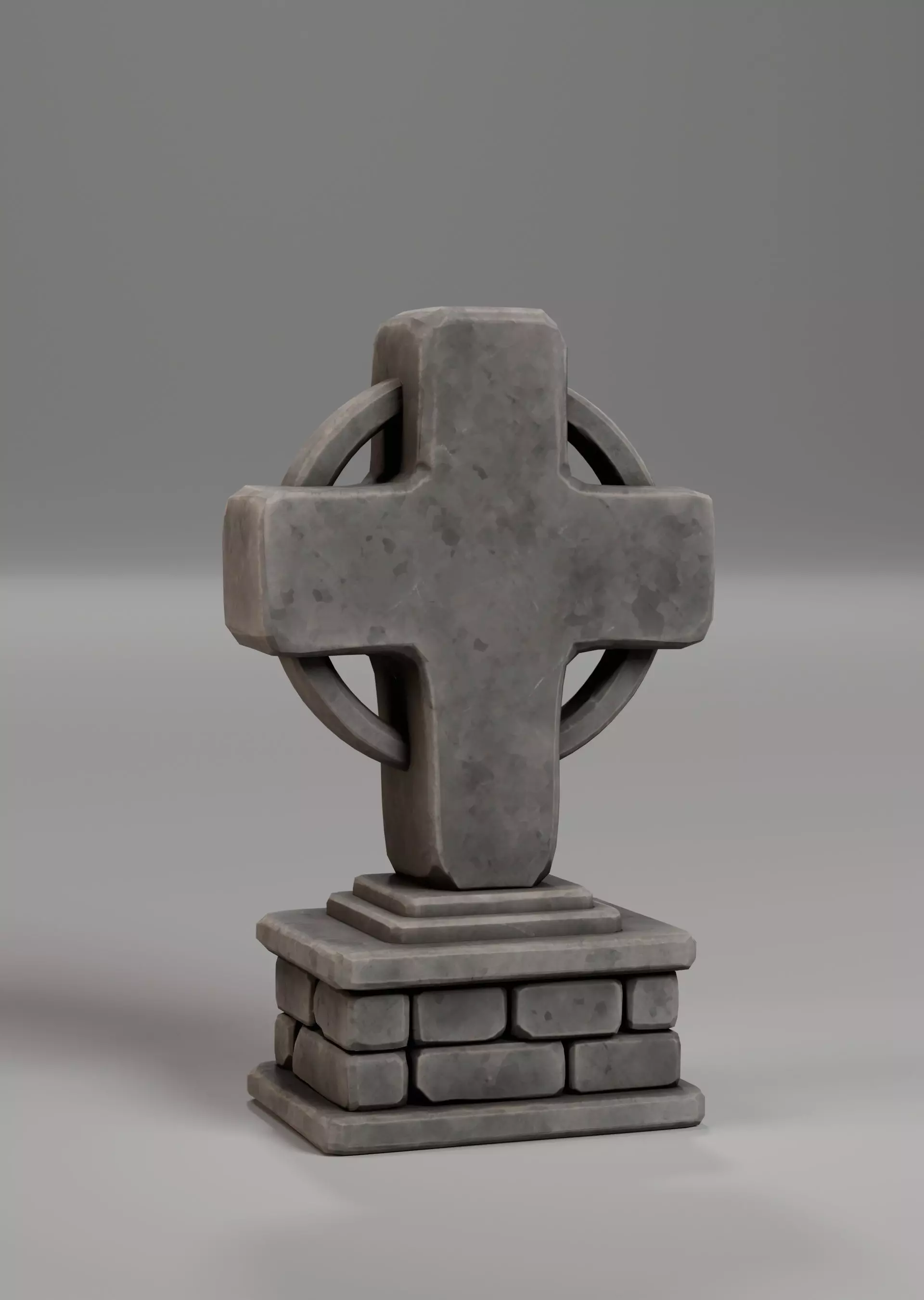 Headstone Low-poly 3D model_1